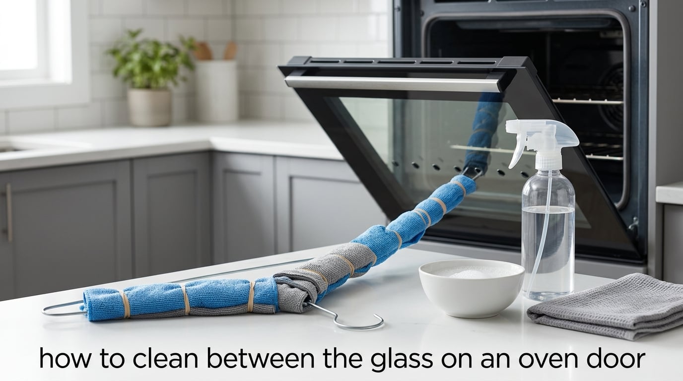 how to clean between the glass on an oven door