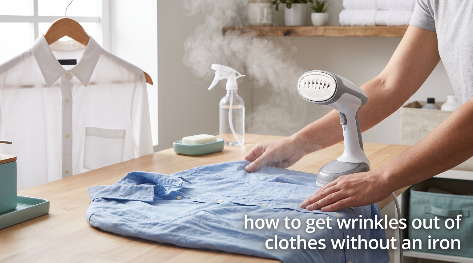 how to get wrinkles out of clothes without an iron