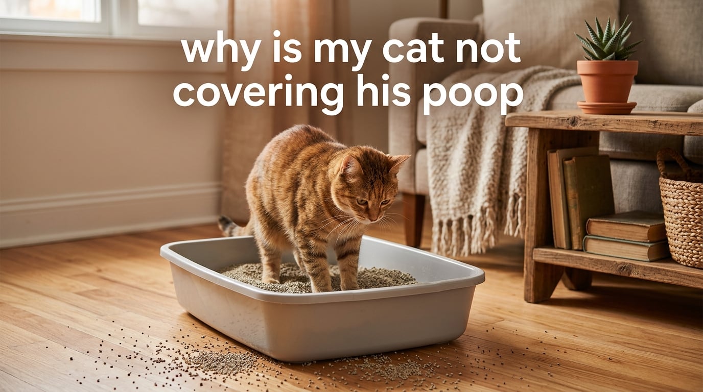 why is my cat not covering his poop