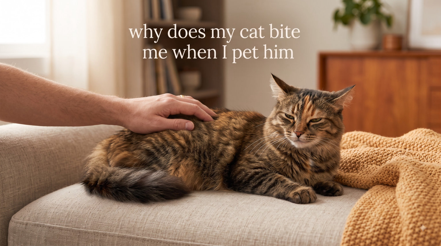 why does my cat bite me when I pet him