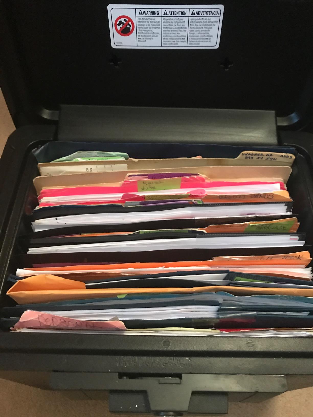SentrySafe Black Fireproof Document Box with Key Lock, Safe Secures Files and Documents for Home or Office, 0.61 Cubic Feet, 13.6 x 15.3 x 12.1 inches, 1170 customer photo 1
