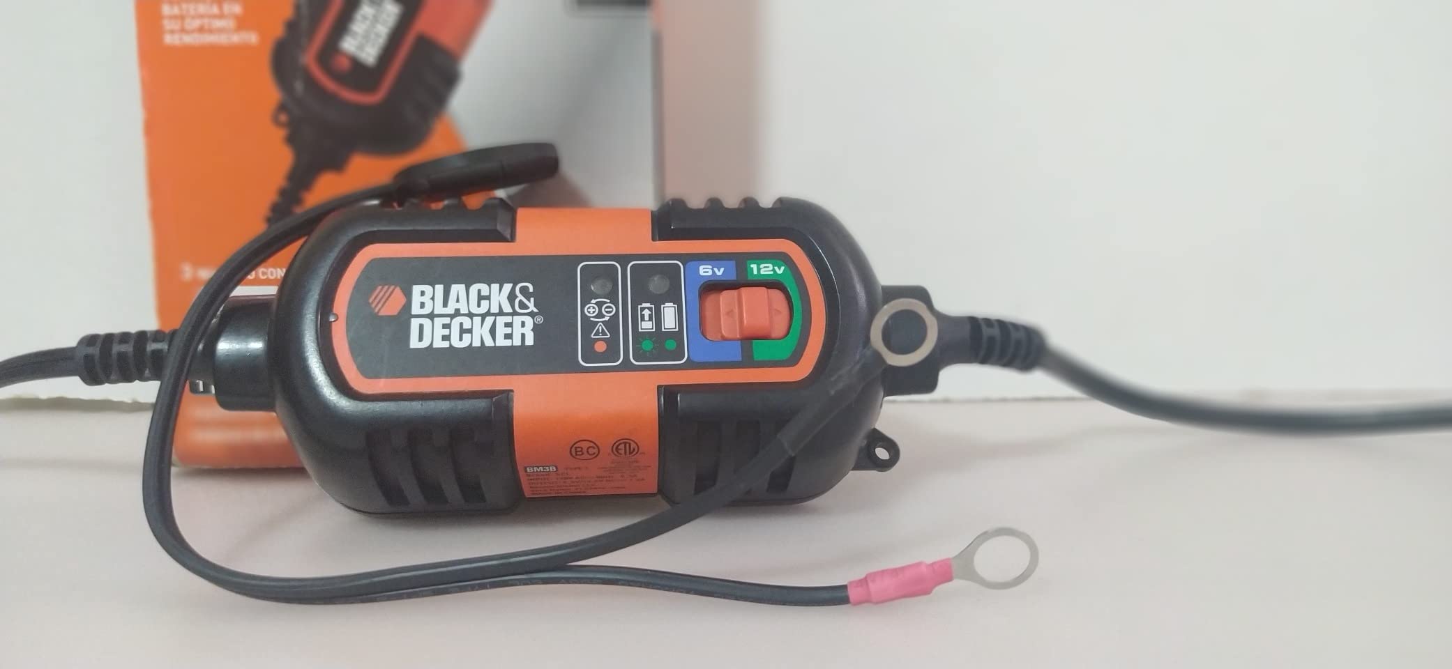 BLACK+DECKER BM3B Fully Automatic 6V/12V Battery Charger/Maintainer with Cable Clamps and O-Ring Terminals, 1.5 Amp customer photo 1