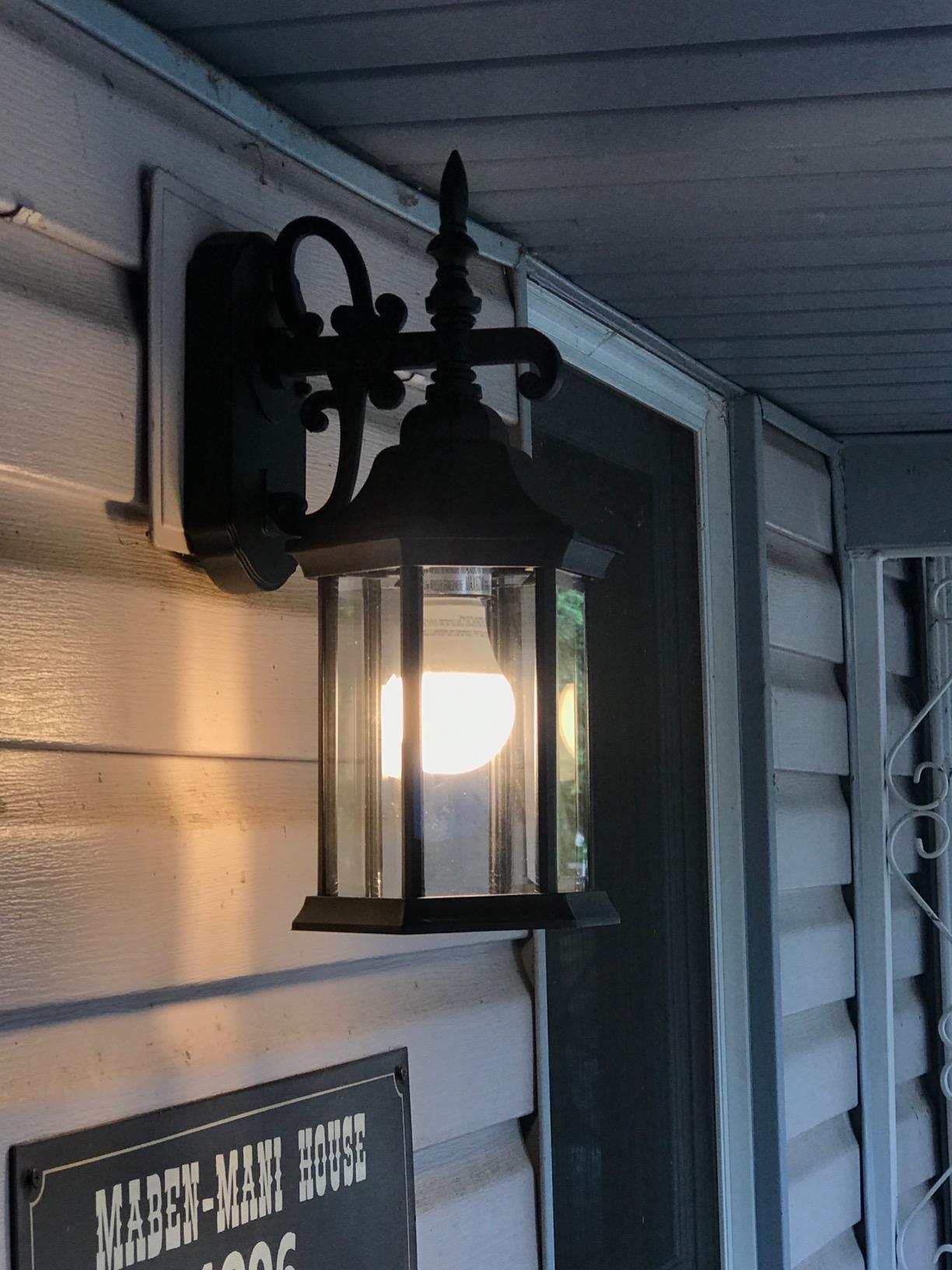 DESIGNERS FOUNTAIN Devonshire Outdoor Light Fixture, 14 Inch Exterior Wall Lantern Sconce for Front Door, Patio and Porch, Black, 2961-BK customer photo 1