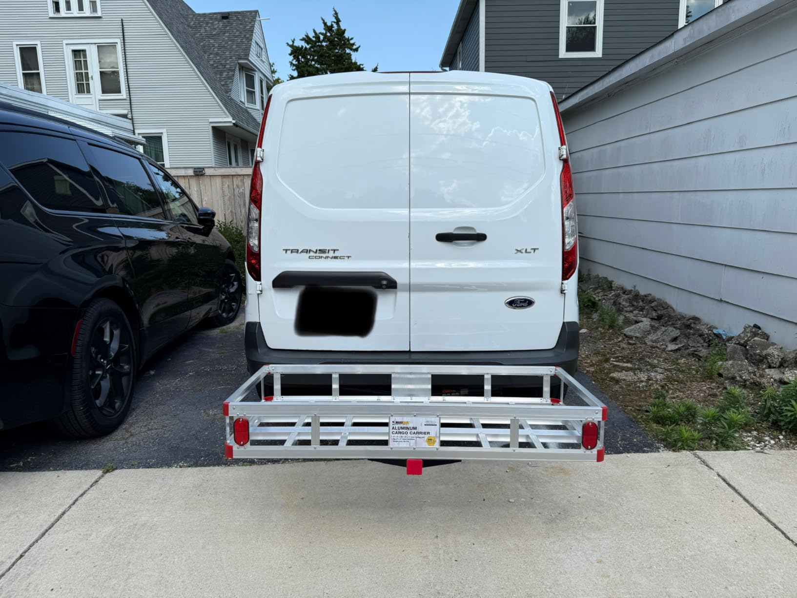MaxxHaul 70108 Aluminum Cargo Carrier With High Side Rails - Trailer Hitch Mount For RV's, Trucks, SUV's, Vans, Cars With 2