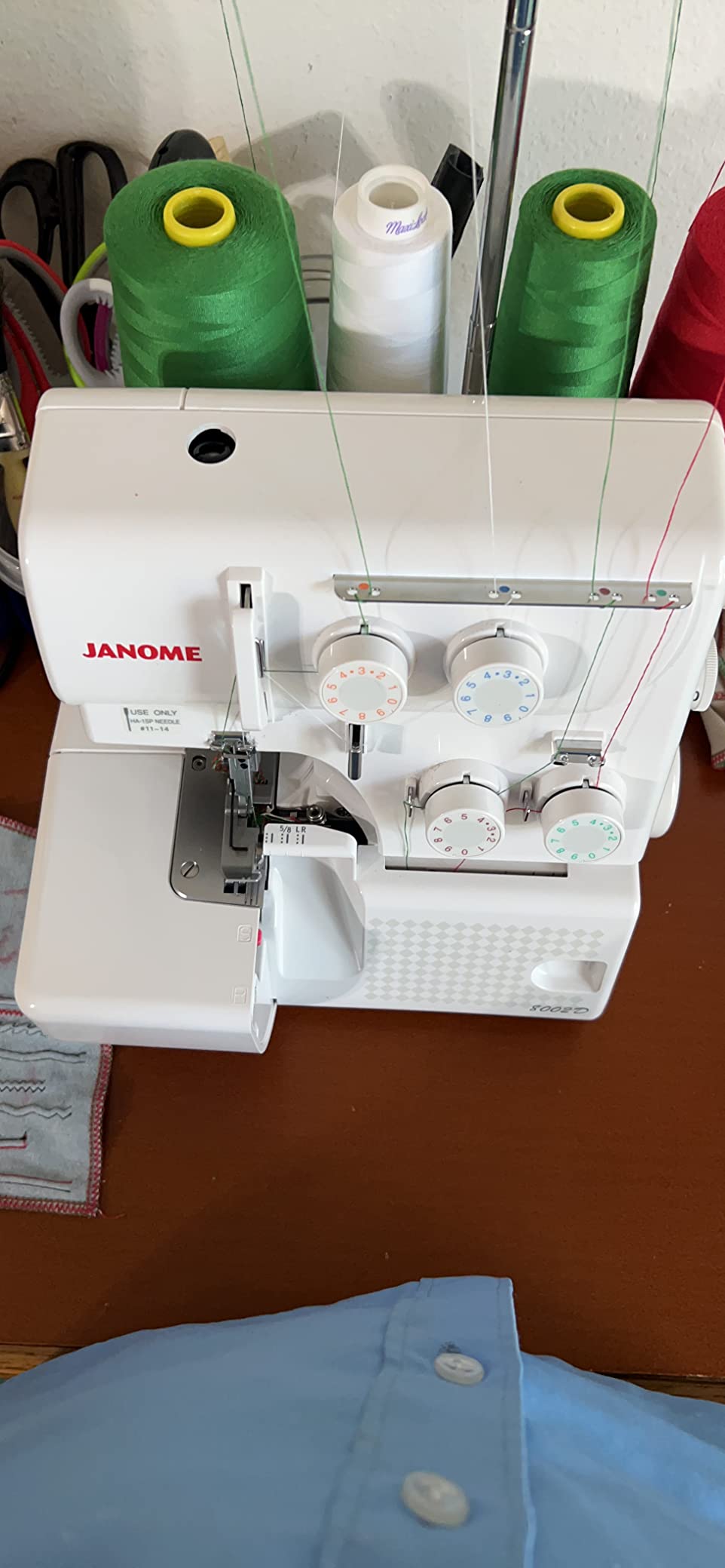 Janome 8002D Overlock Machine - 3/4 Thread Serger Sewing Machine with Differential Feed System for Extra-Smooth Seams, 1300 Stitches Per Minute customer photo 2