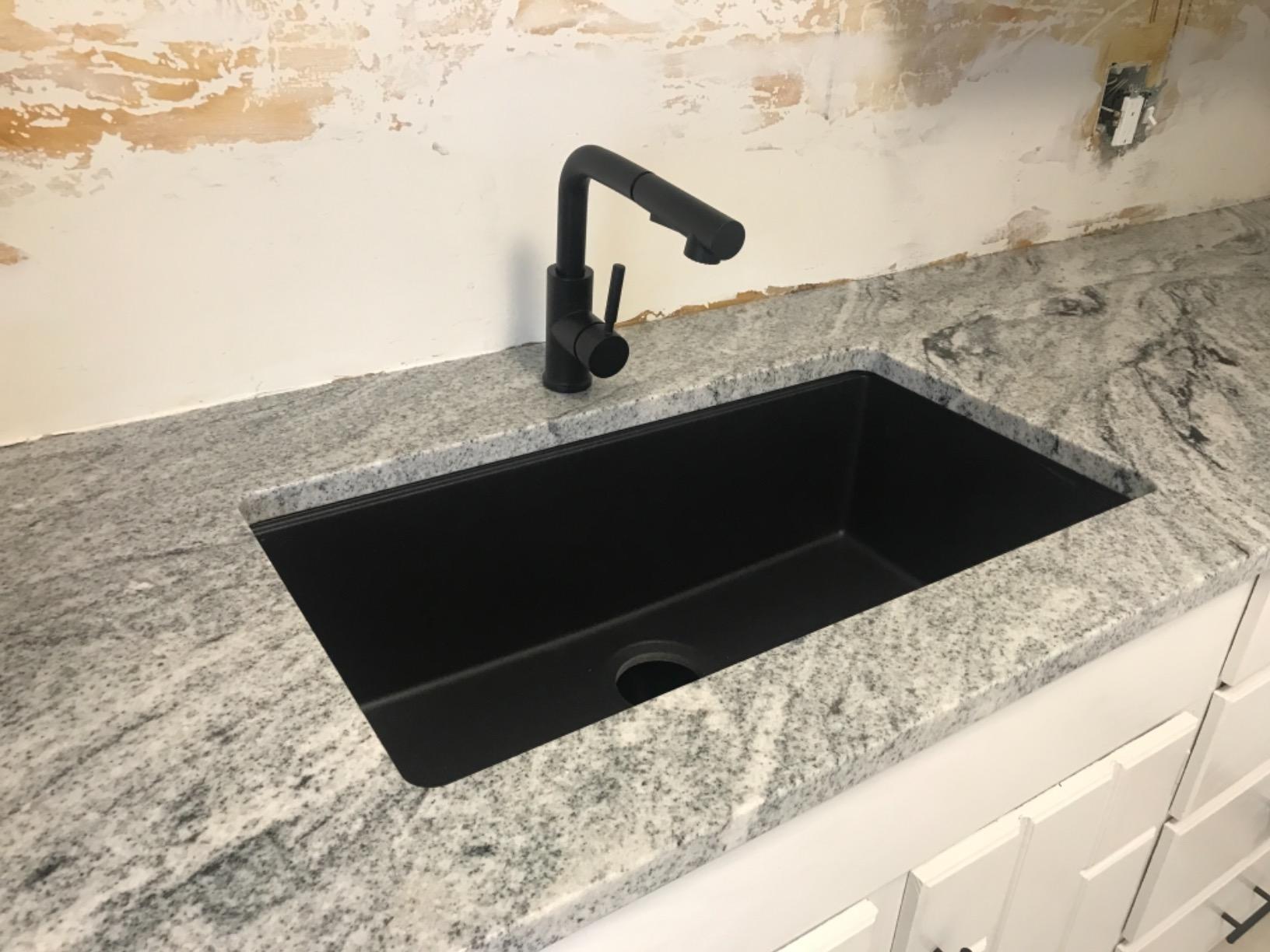 KRAUS Black Onyx 31 in Undermount Granite Kitchen Sink KGU-413B | Quartz Composite with Metallic Particles, Heat-Safe, Non-Porous customer photo 1