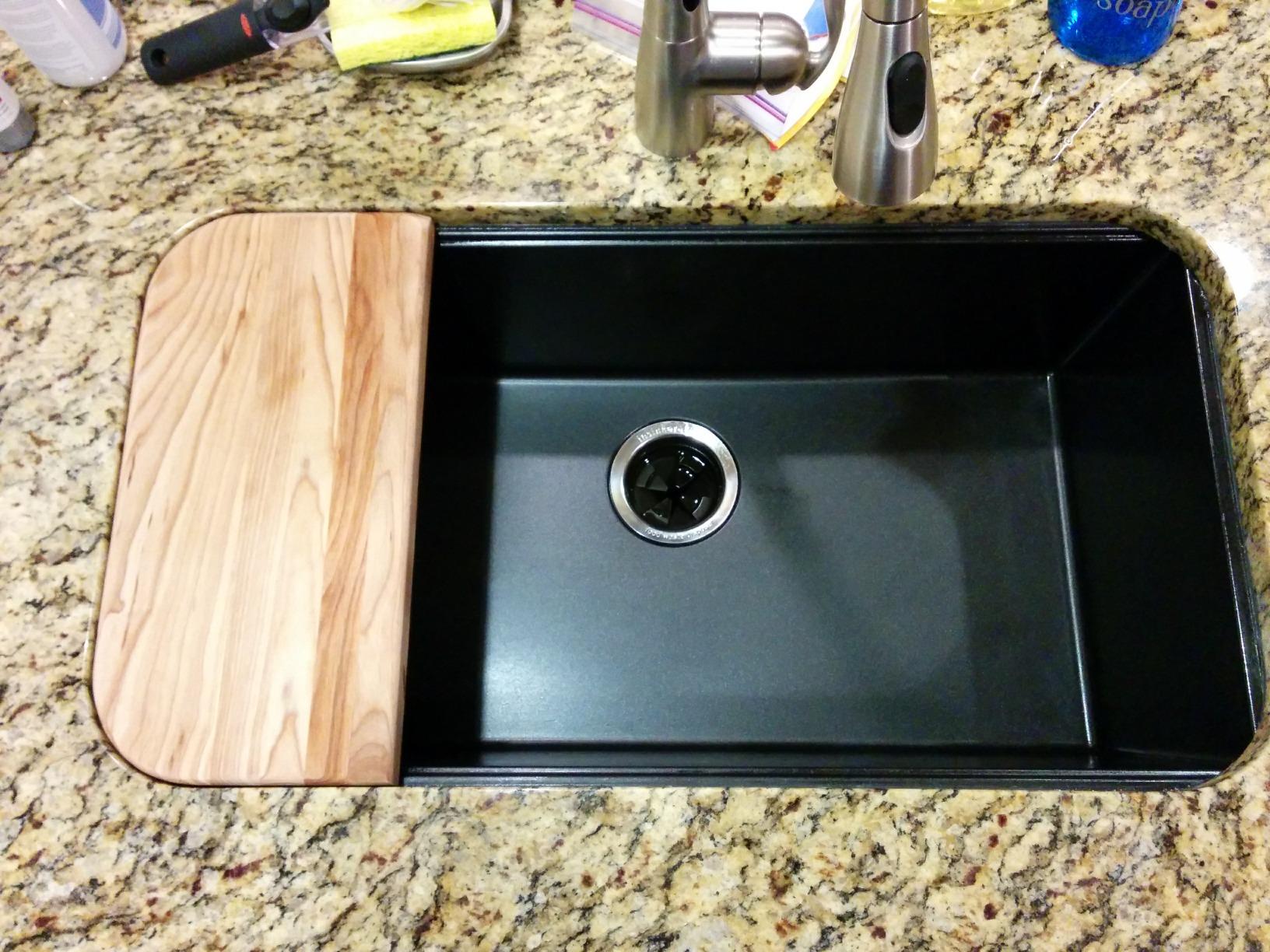 KRAUS Black Onyx 31 in Undermount Granite Kitchen Sink KGU-413B | Quartz Composite with Metallic Particles, Heat-Safe, Non-Porous customer photo 2
