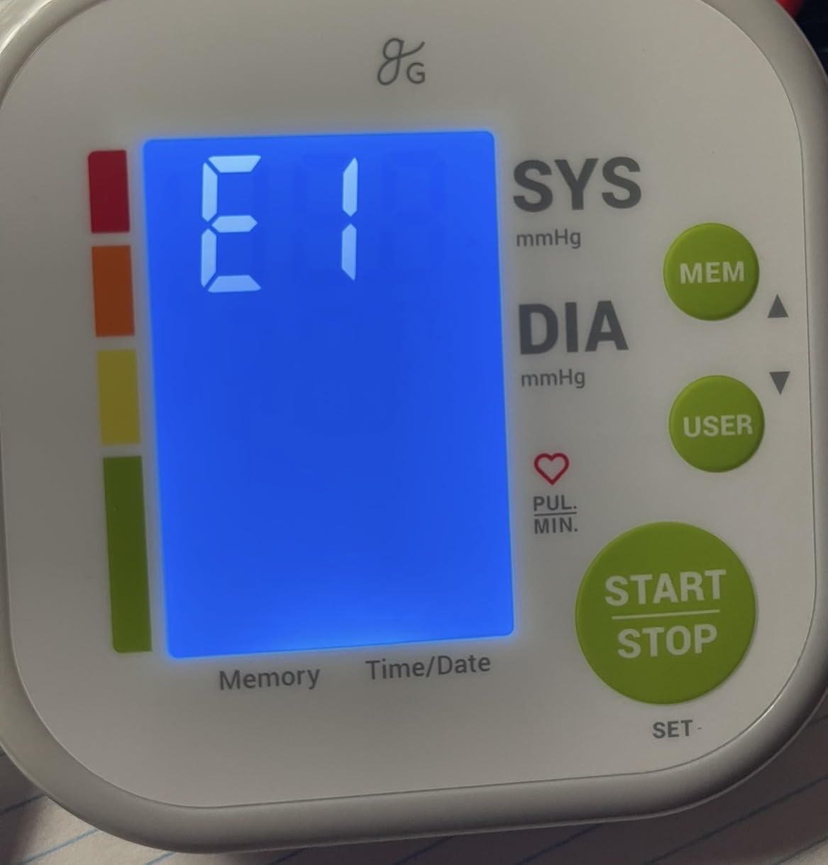 Greater Goods Upper Arm Blood Pressure Monitor for Home Use - Automatic One-Touch BP Machine, Wide-Range Cuff (8.7