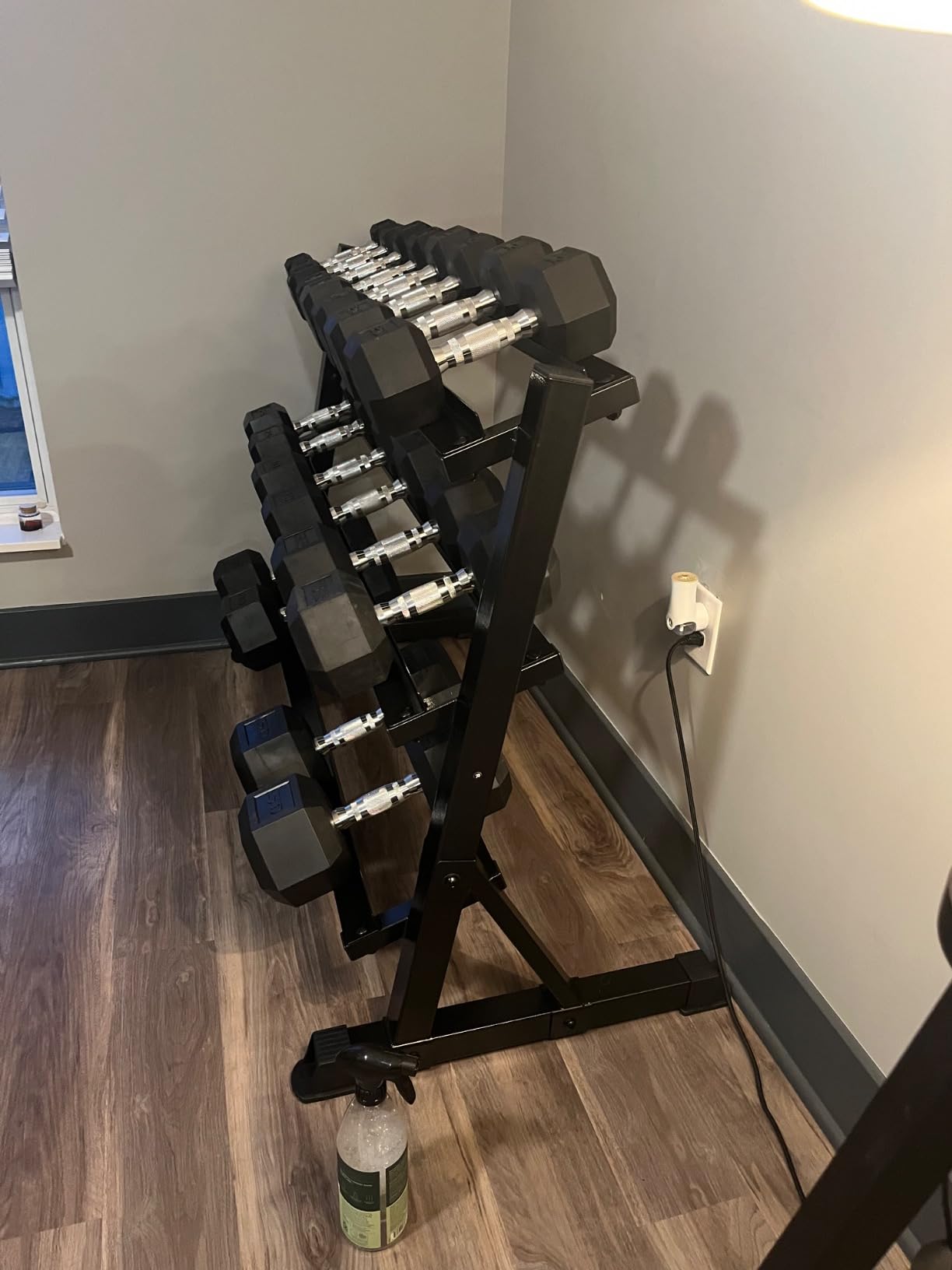 CAP 2-Tier & 3-Tier Dumbbell Rack for Home Gym, Heavy-Duty Steel Weight Storage Rack for Hex Dumbbells, Holds 5-35lb 5-50lb 5-75lb Dumbbell Pairs, Multiple Sizes & Capacities customer photo 1