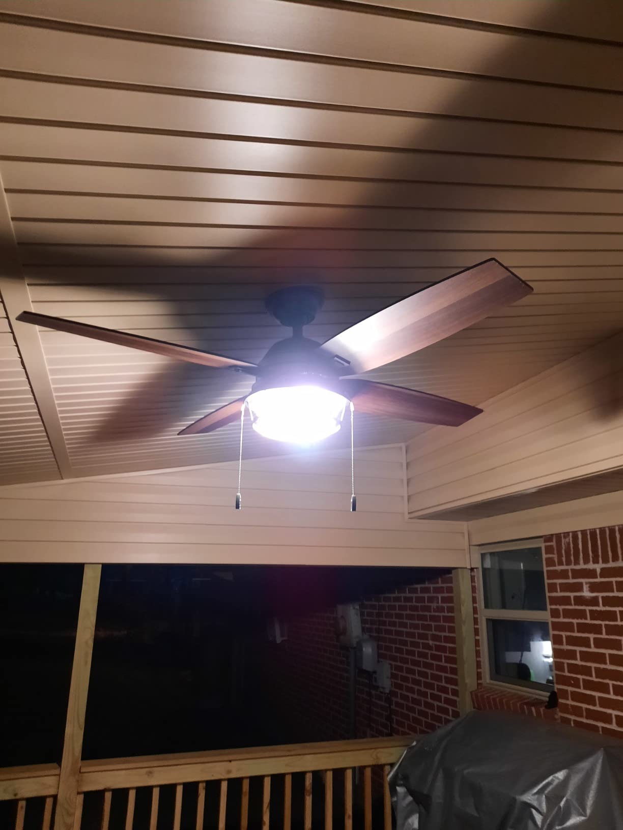 Hunter Ocala, Outdoor or Indoor, Ceiling Fan, Rustic, 52 inch, Noble Bronze | with LED Light and Pull Chain, Standard Mount, 4 Blades, For Living Room, Patio, Porch, Garage, 59214 customer photo 1