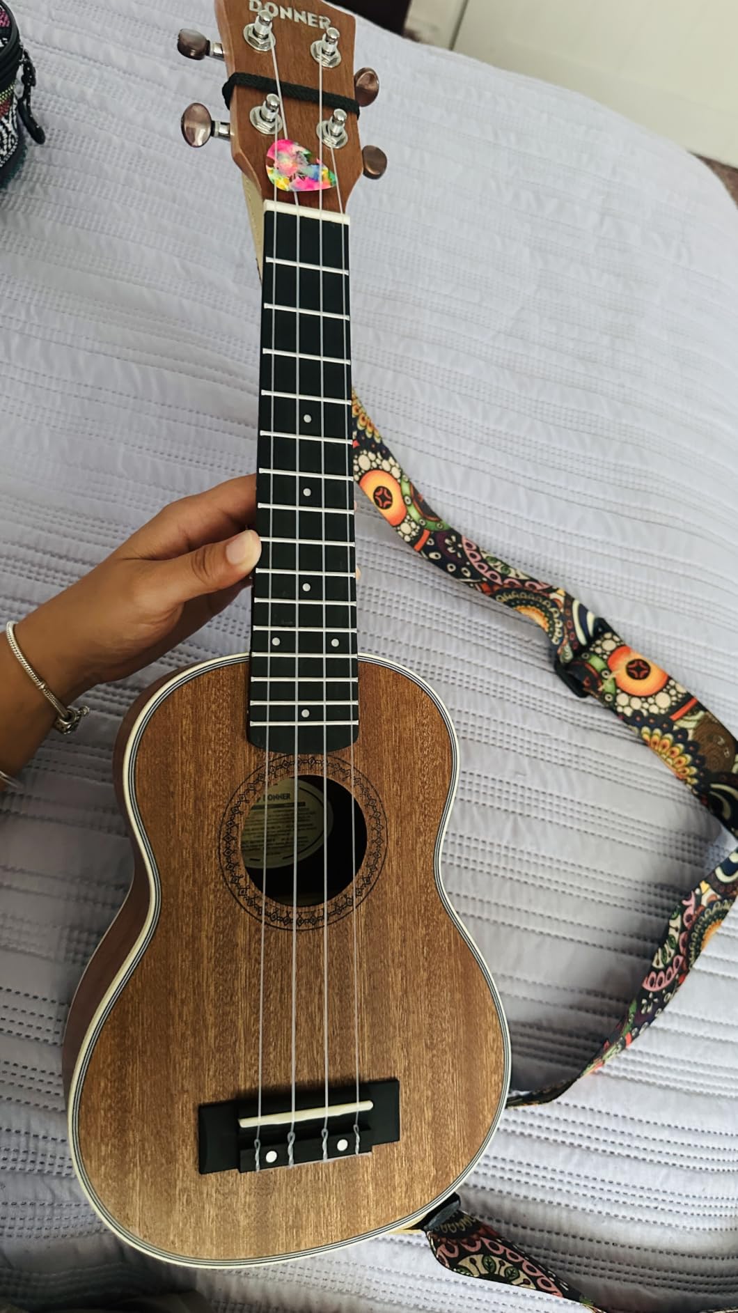 Donner Concert Ukulele Beginner Mahogany 23 Inch Ukelele Kit with Free Online Lesson Gig Bag Strap Nylon String Tuner Picks Cloth DUC-1 Gift Choice customer photo 1