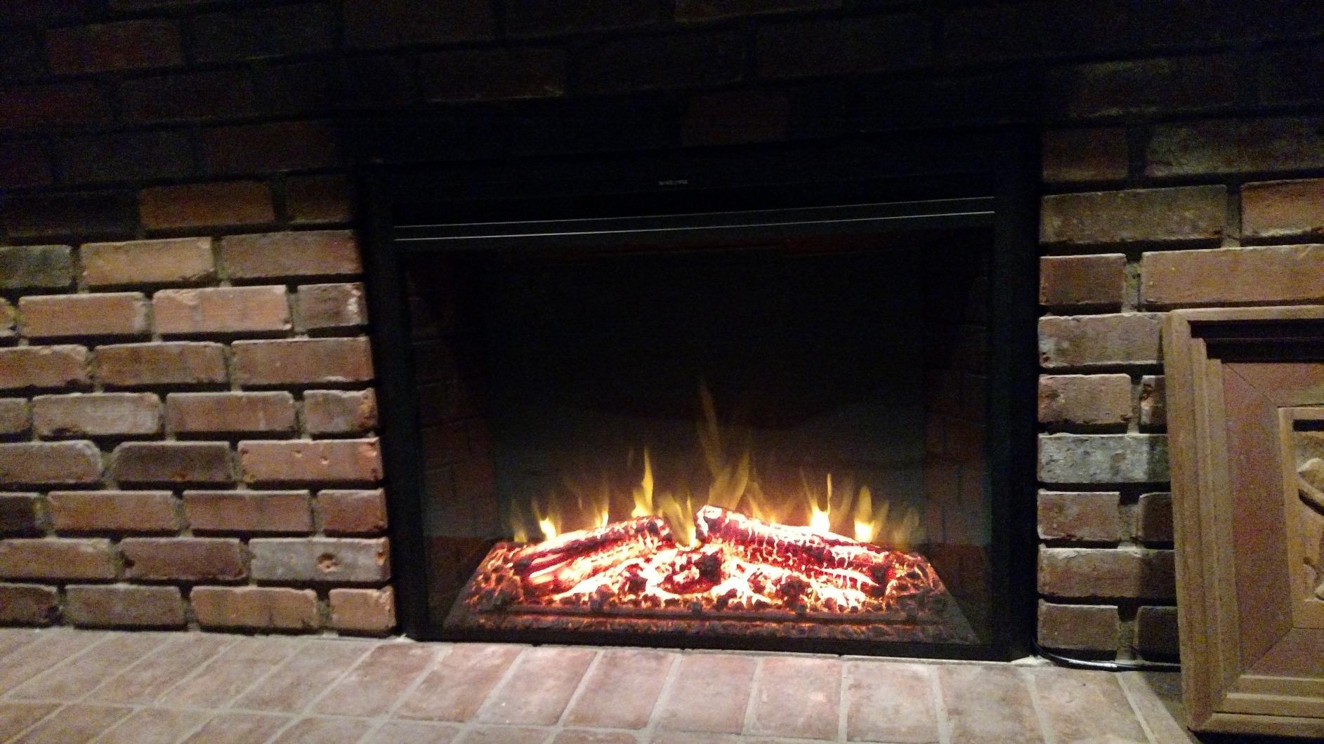 Valuxhome Electric Fireplace, 36 Inches Fireplace Insert with Overheating Protection, Fire Crackling Sound, Remote Control, 750/1500W, Black customer photo 2