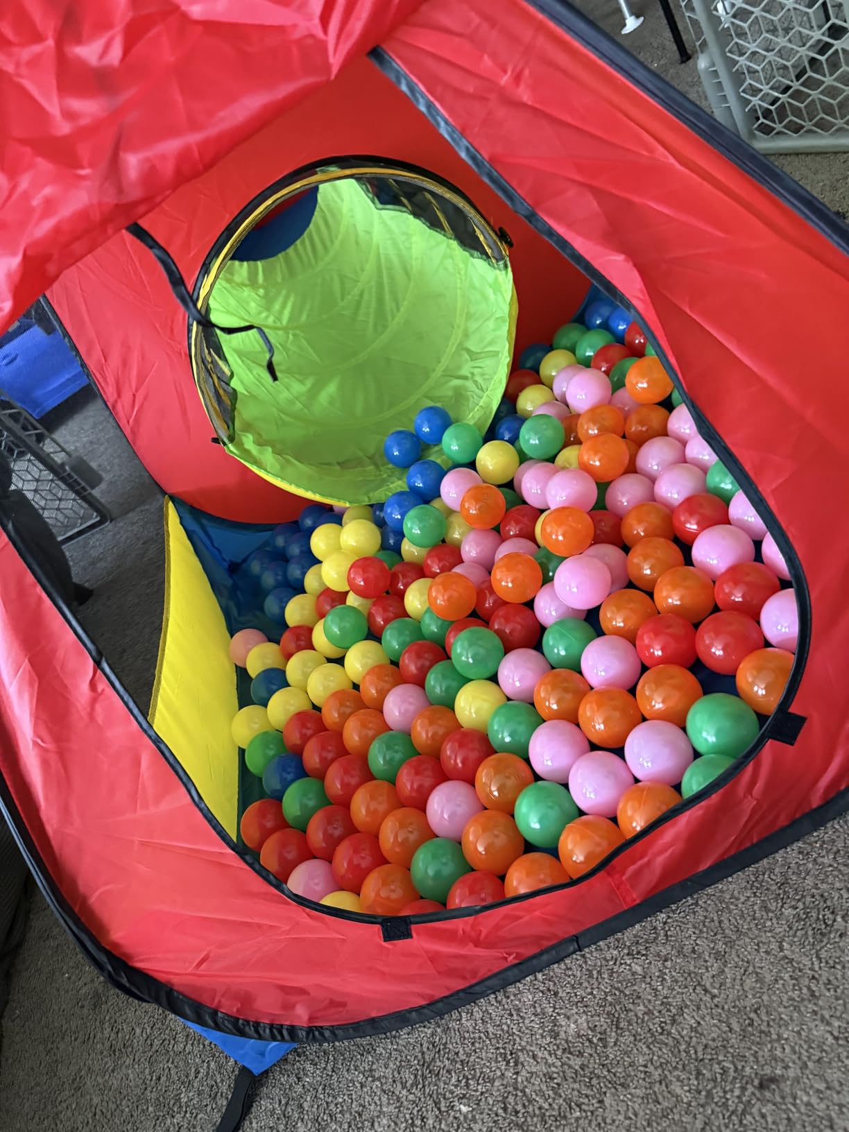 UTEX 3 in 1 Pop Up Play Tent with Tunnel, Indoor/Outdoor Playhouse | Baby Ball Pit, Tunnel Toys for Toddlers 1-3, Soft Neutral Style, Tear-resistant Fabric, 1 Year Old Boy Gifts customer photo 2