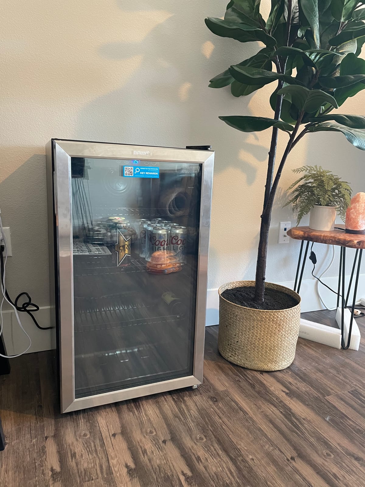 hOmeLabs Beverage Refrigerator and Cooler - Mini Fridge with Glass Door for Soda Beer or Wine - 120 Cans Capacity - Small Drink Dispenser Machine for Office or Bar with Adjustable Removable Shelves customer photo 1