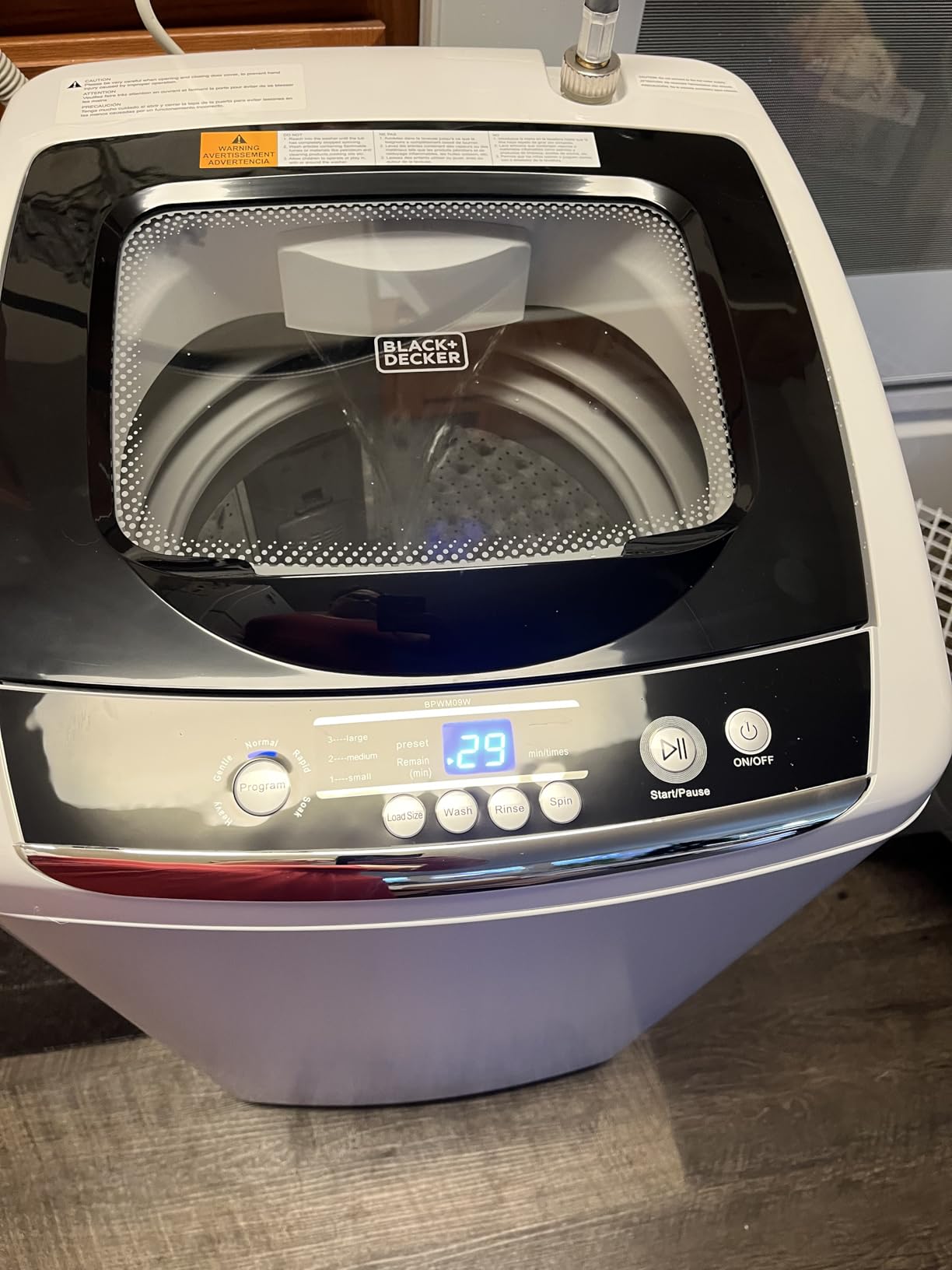 BLACK+DECKER 0.9 Cu. Ft. Portable Washer, 6.6 lb. Capacity, BPWM09W, White customer photo 2