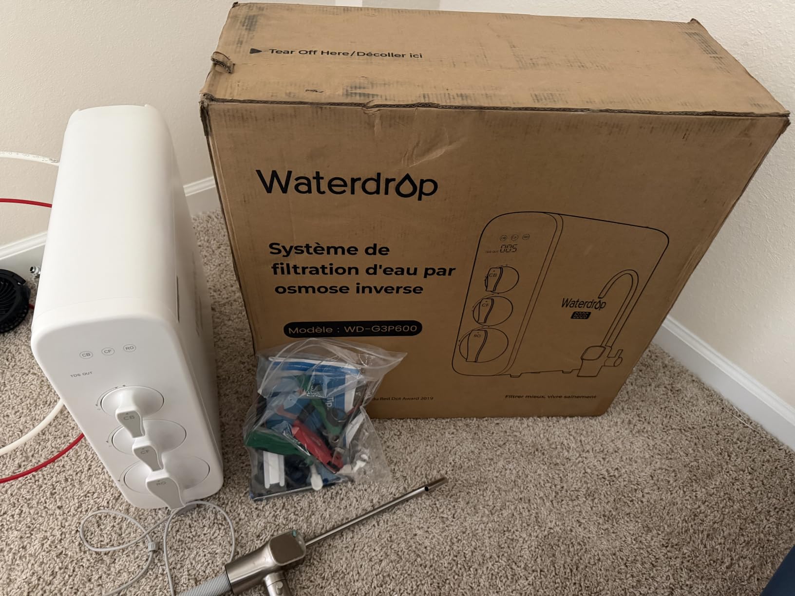 Waterdrop G3P600 Reverse Osmosis System, 600 GPD Tankless RO Water Filter customer photo 2