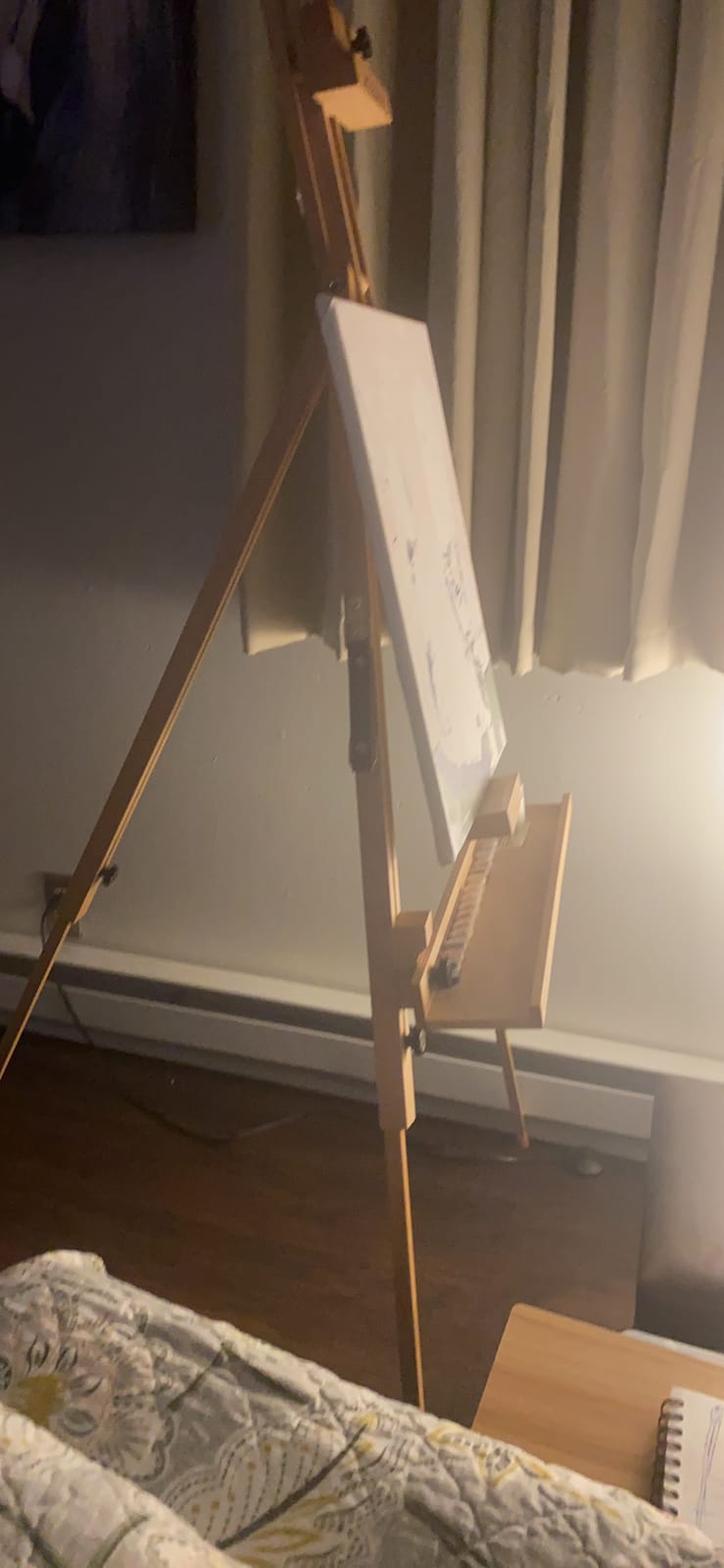 MEEDEN Portable Tripod Easel for Painting: Solid Beech Wood Art Easel | Foldable Drawing Easel Stand with Carrying Bag for Adults Indoor Outdoor Use, Holds Canvas up to 44