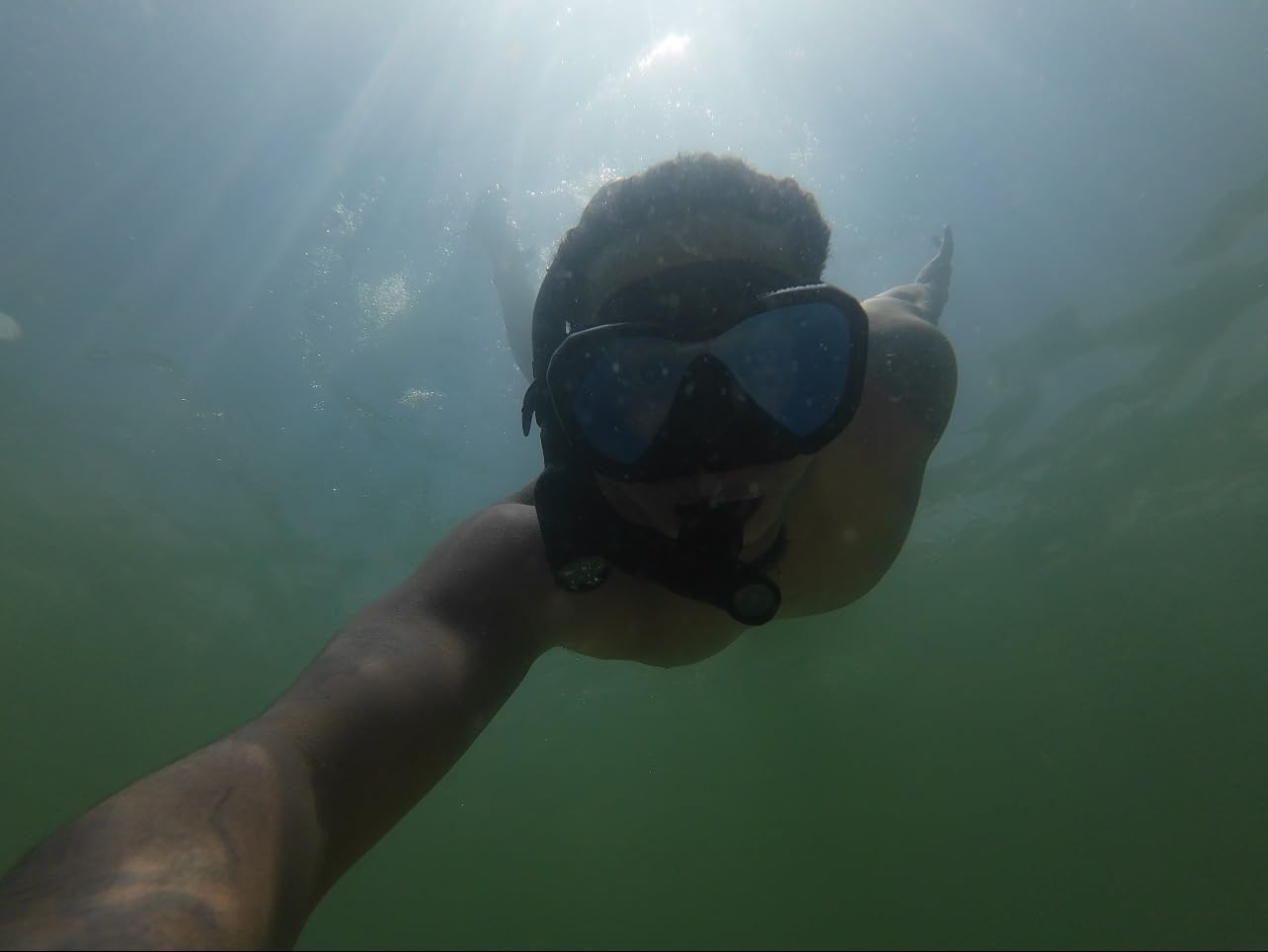 Snorkel Set Adults, Snorkel Mask and Dual Drain Valve Dry Snorkel customer photo 2