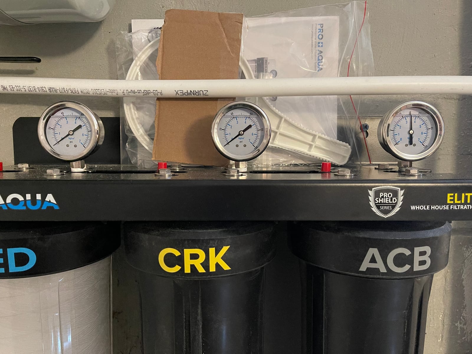 PRO+AQUA Elite Series GEN2 PRO-100-E 3-Stage Whole House Water Filtration System for City & Well Water with Pressure Gauges | Reduces Contaminants, Sediment, Chemicals, Heavy Metals, with 1” Ports customer photo 1