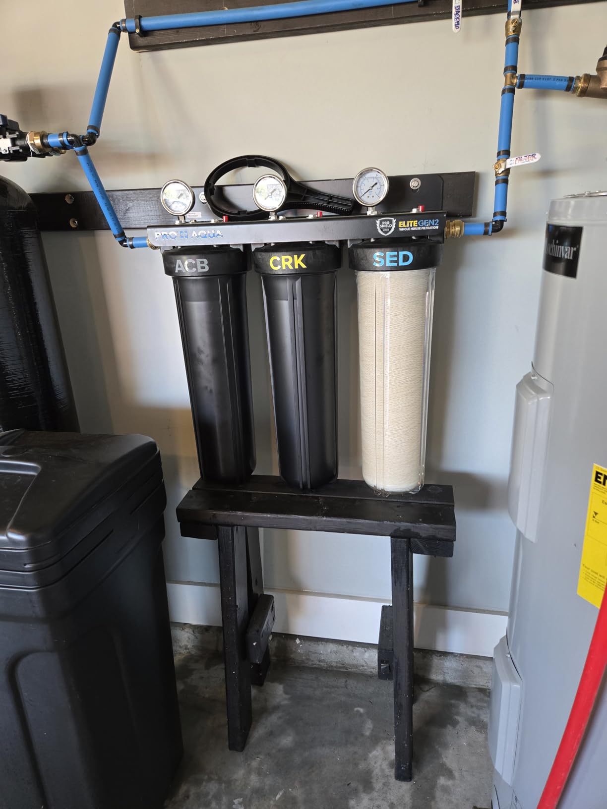 PRO+AQUA Elite Series GEN2 PRO-100-E 3-Stage Whole House Water Filtration System for City & Well Water with Pressure Gauges | Reduces Contaminants, Sediment, Chemicals, Heavy Metals, with 1” Ports customer photo 2