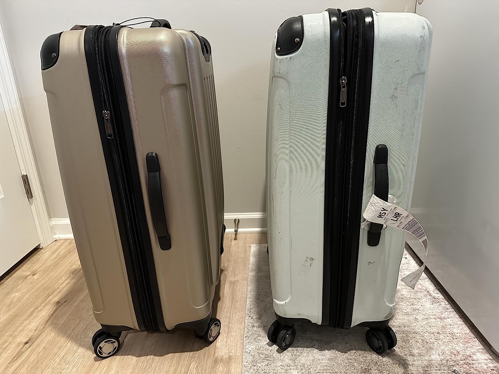 Renegade Luggage Expandable 8-Wheel Spinner Lightweight Hardside Suitcase, Champagne, 3-Piece Set (20
