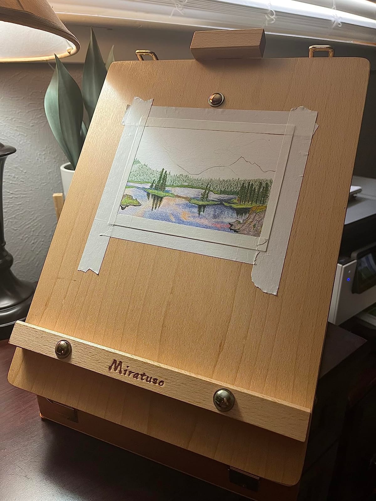Tabletop Art Easel for Painting, Wooden Sketchbox, Portable Desktop Easel customer photo 1