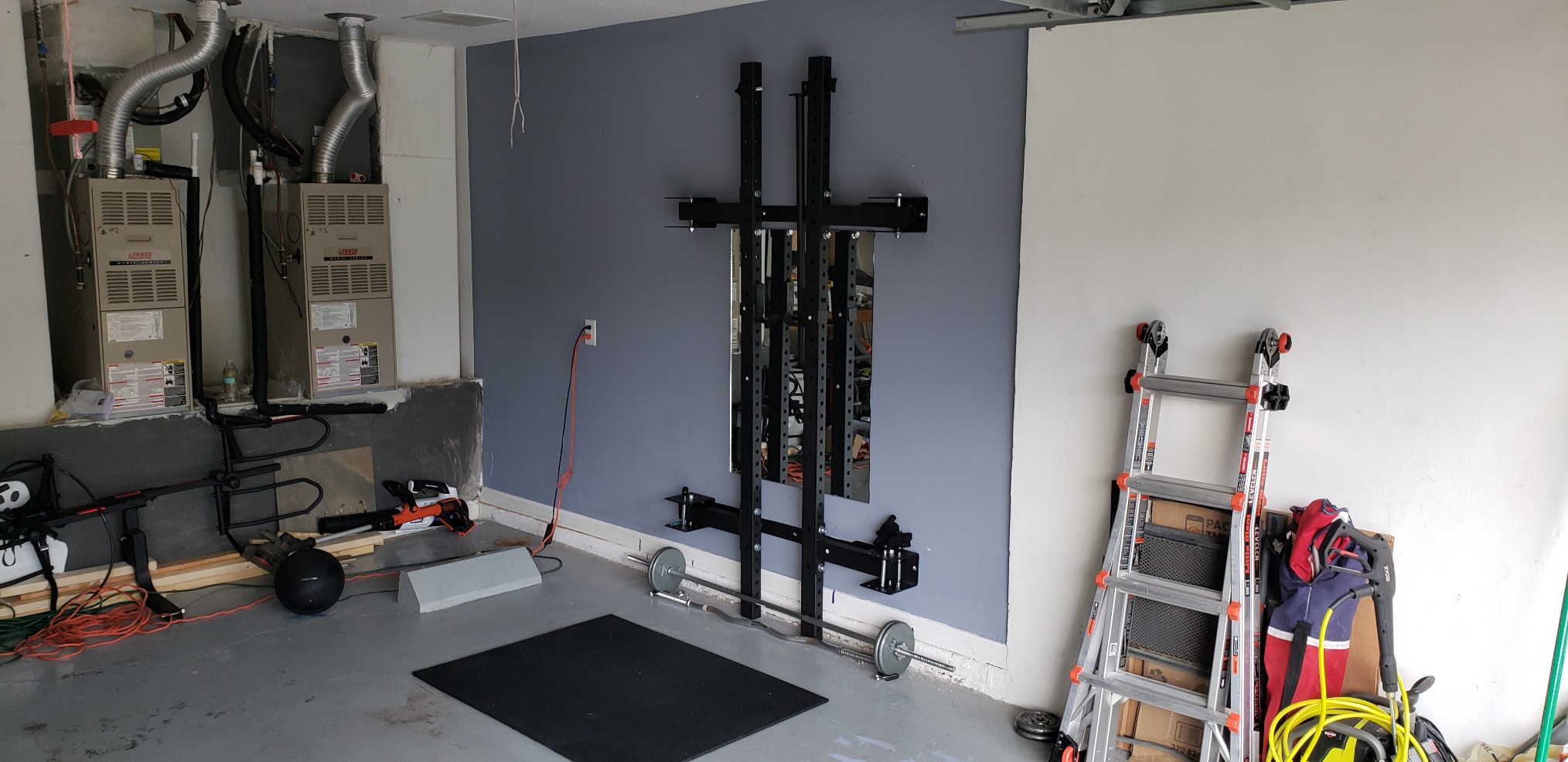 PRx Performance Wall Mounted Folding Power Squat Rack - Heavy Duty Adjustable Pull Up Bar, Space Saving Home Gym Equipment with Durable J-Cups, Ideal for Weight Lifting and Strength Training - Black customer photo 1