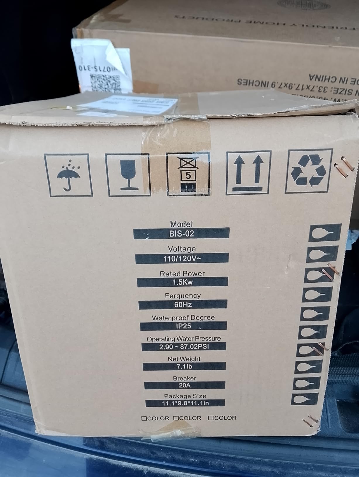 110V-120V 1440-1500W Small Under Sink Tank 2.5 Gallon Water Heater Hot Storage, Mini Instant Electric RV TR Trailer Kitchen Compact, Food Truck 2 PCs 16 Long 1/2inchFIP Stainless Steel Hose (BI-2.5) customer photo 2