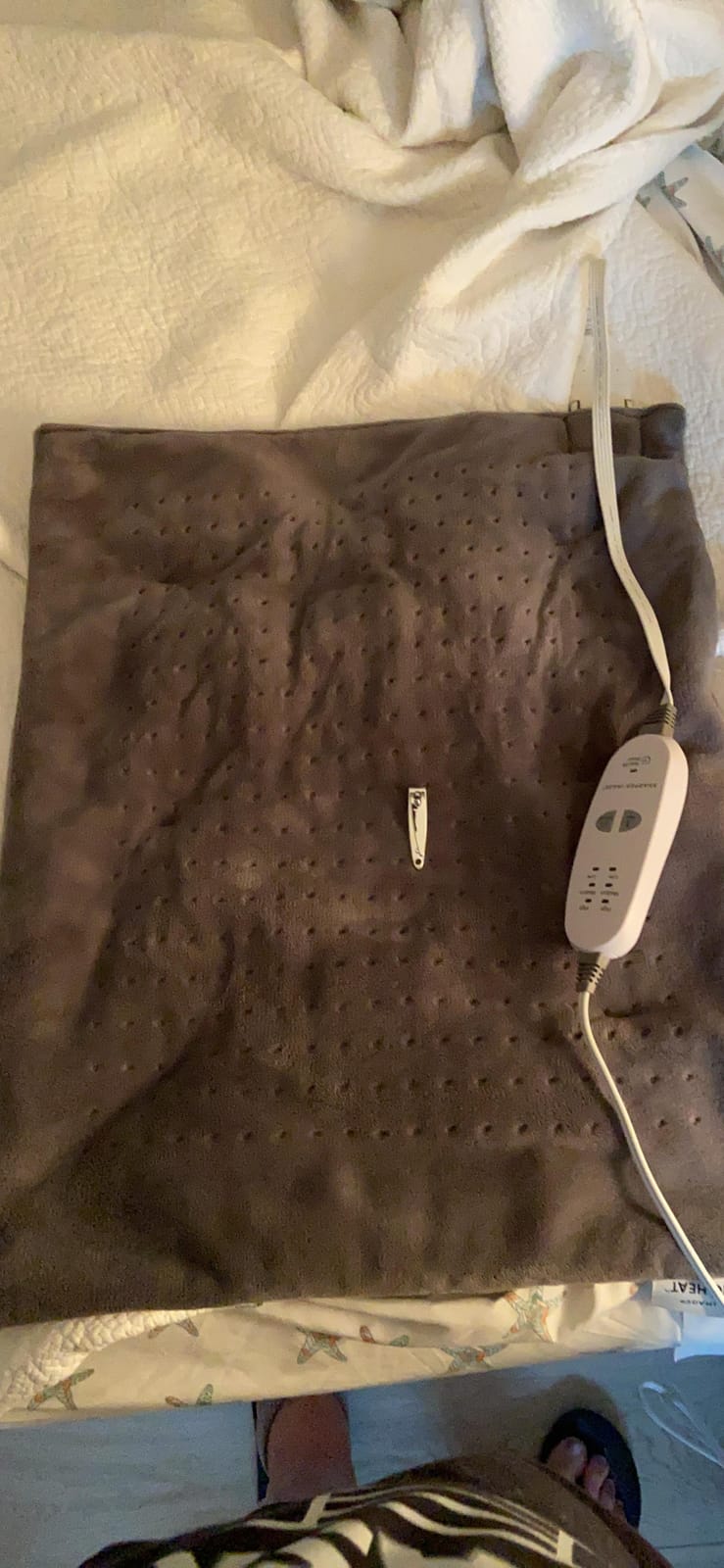 Calming Heat Massaging Vibrations Weighted Heating Pad by Sharper Image | Temperature Settings, Auto Shut-Off Feature, Gift for Holidays, Women & Men | 3 Heat, 6 Massage, 12” x 24”, 4 lbs customer photo 1