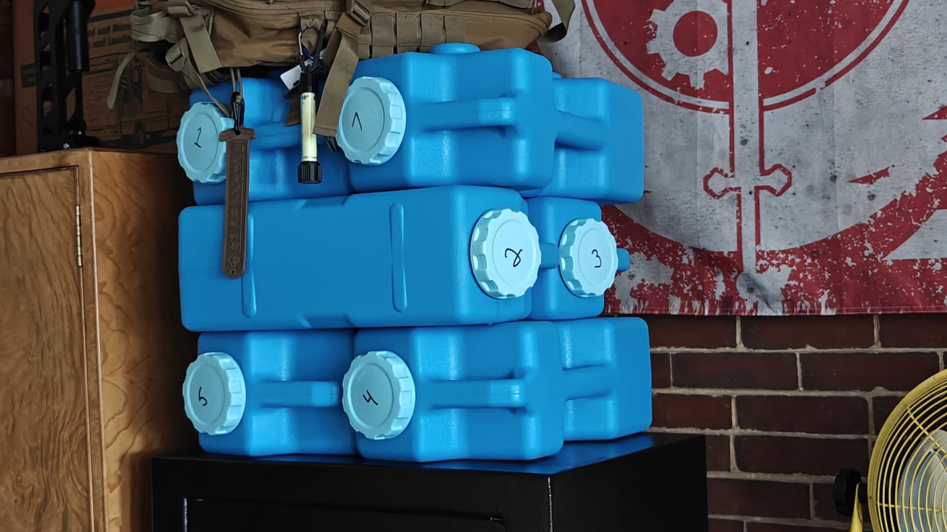 AquaBrick 3 Gallon Long Term Water Storage Container, Stackable, BPA Free, Blue (6) customer photo 2