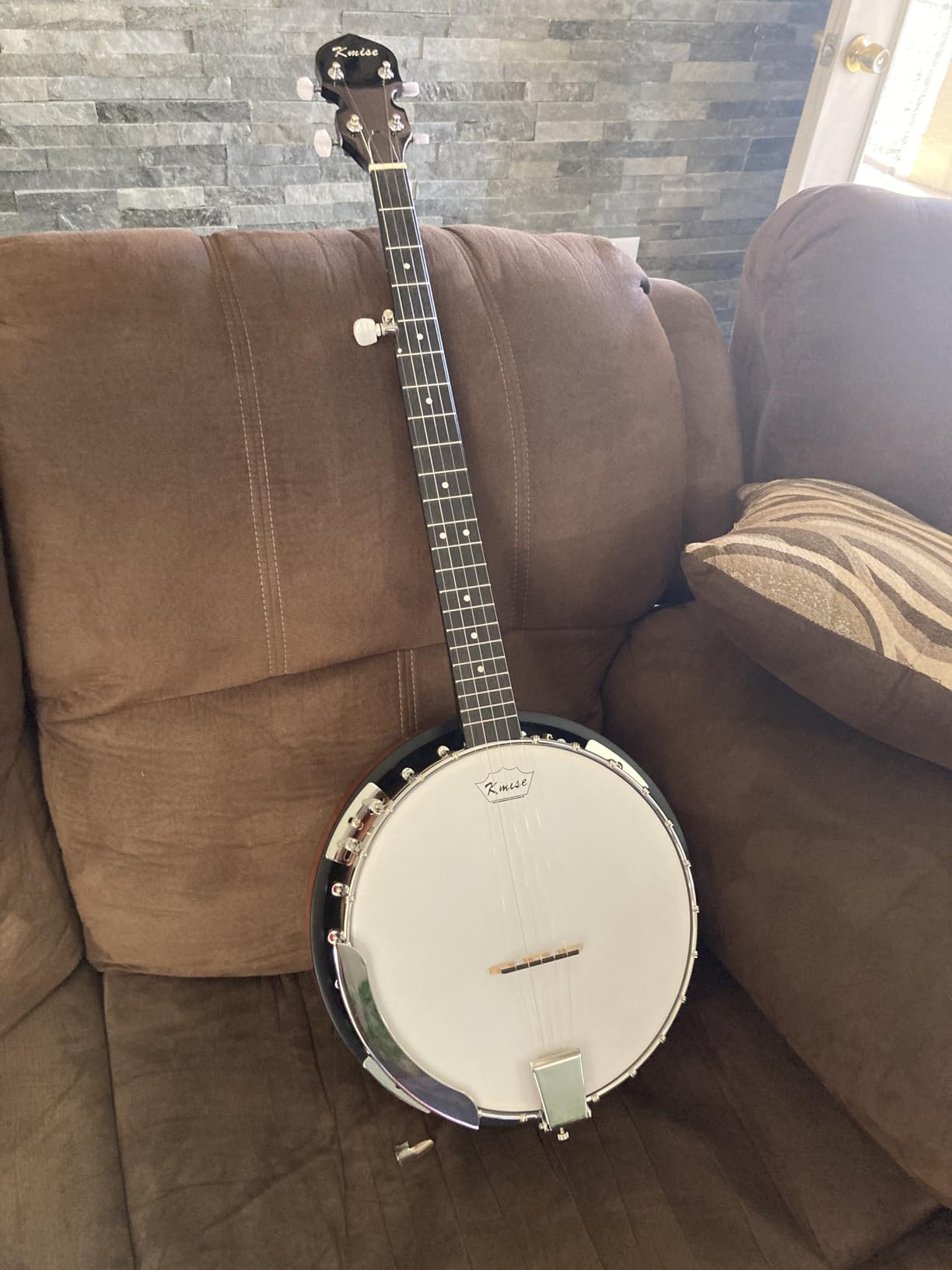 Kmise 5 String Resonator Banjo, Professional Sapele Back Full Size Banjos Starter Kit with Bag Tuner Strap Strings Picks Ruler Wrench Bridge customer photo 2