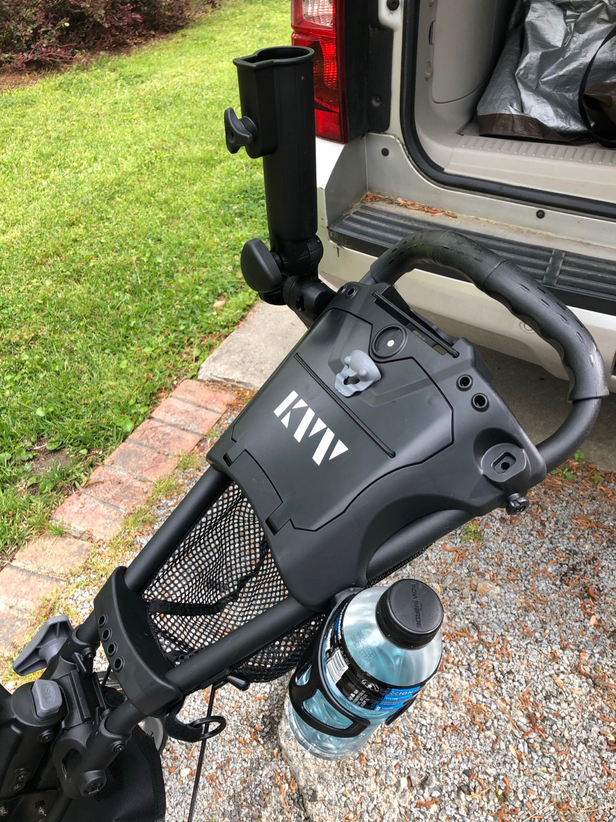 KVV 3 Wheel 360 Rotating Front Wheel Golf Push Cart Open and Close in ONE Second - Free Umbrella Holder Included customer photo 1