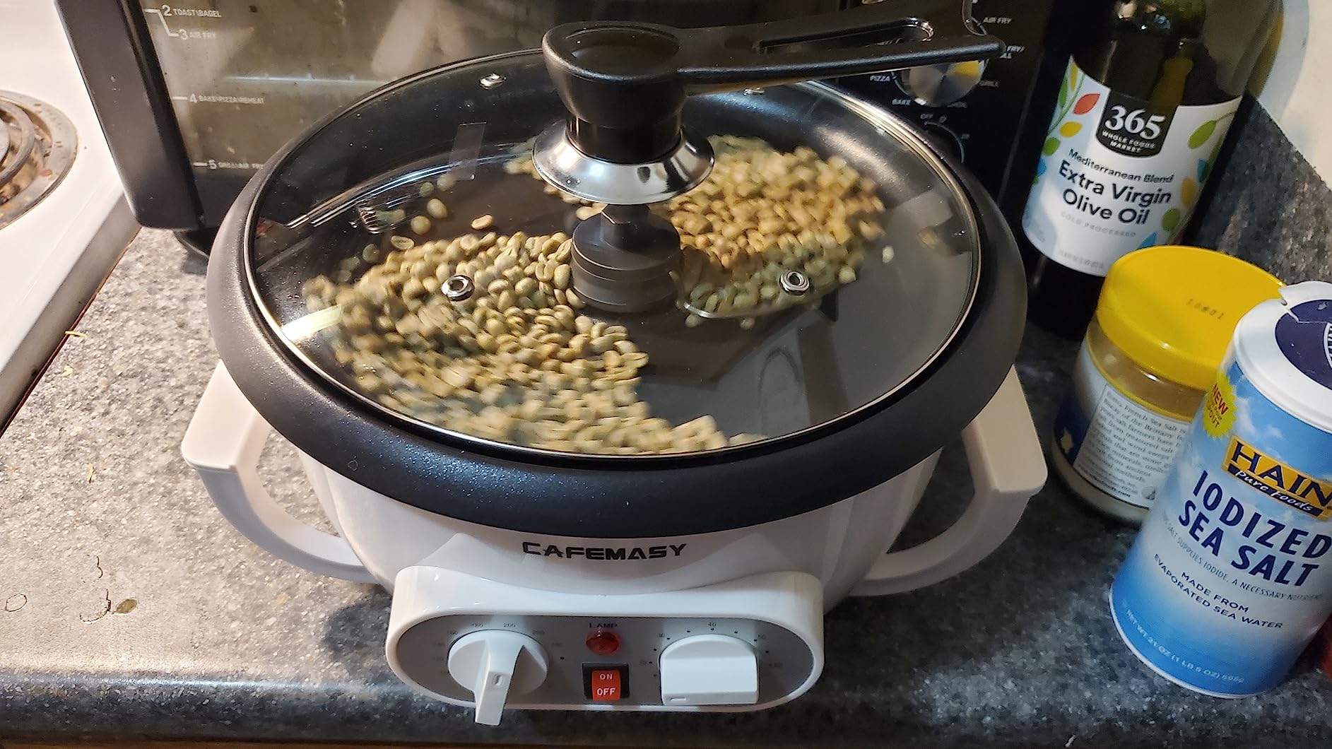 ANGELLOONG Coffee Roaster Machine, 110V 1200W Coffee Bean Roaster | 750g Home Roasting, 1200W Heating, 212-464 F Temp Control, 0-60 Min Timer, Stirring, Glass Lid customer photo 1