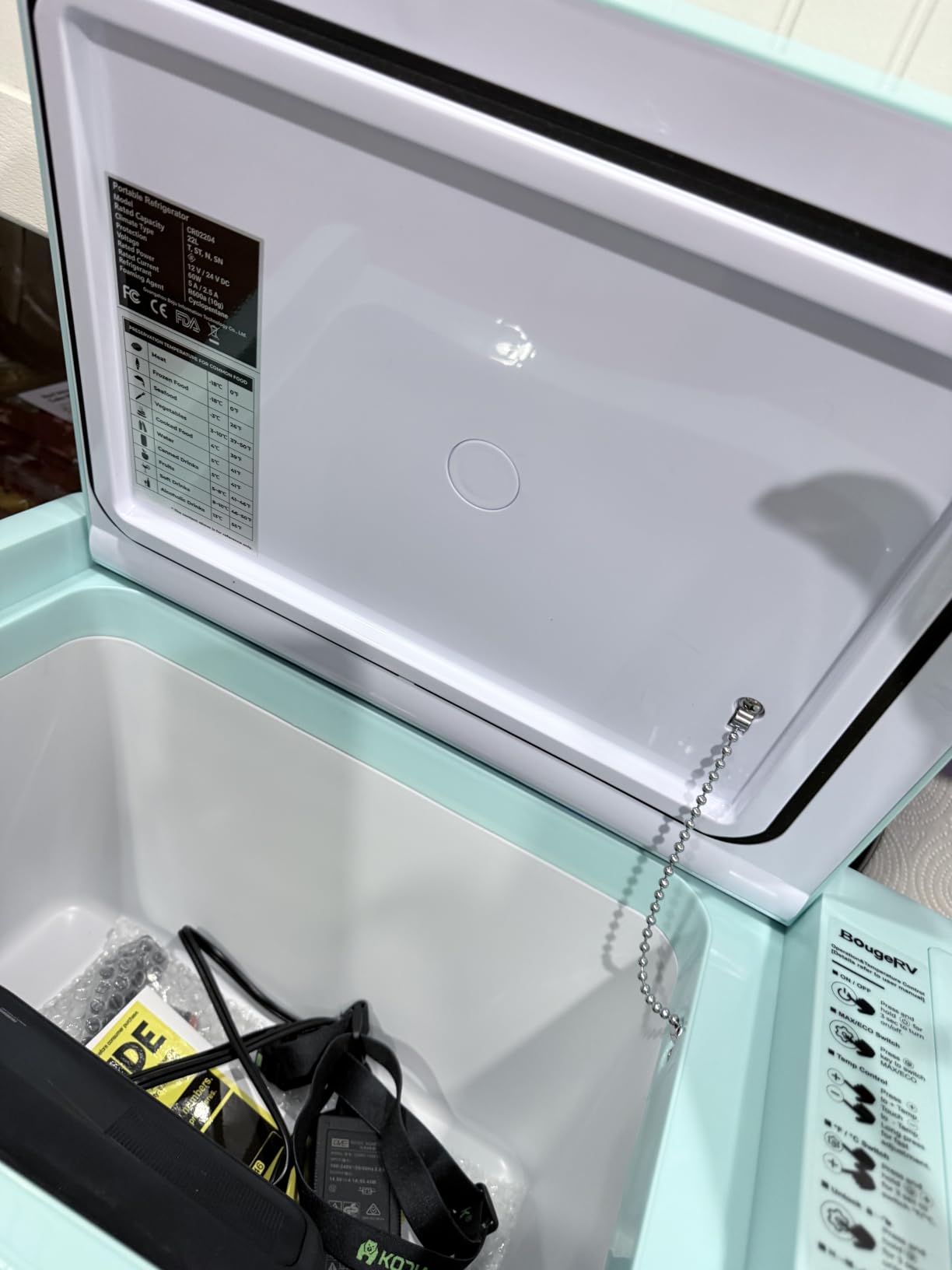 BougeRV 12 Volt Refrigerator 12V Car Fridge 23 Quart Portable Freezer Compressor Cooler 12/24V DC 110~240 Volt AC for Truck Van RV Camper SUV Travel Camping Road Trips Tailgating -7℉~50℉ customer photo 2