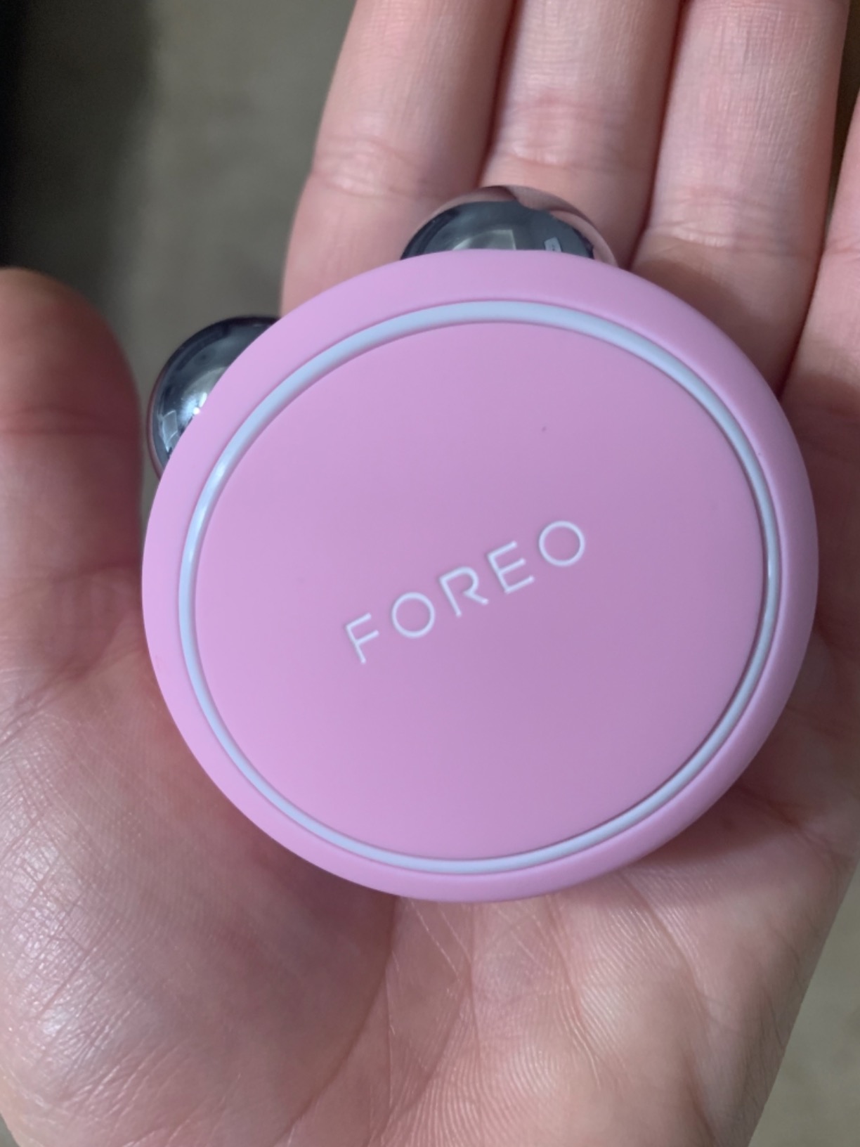 FOREO BEAR Mini Microcurrent Facial Device - Face Sculpting Tool - Firm & Contour - Reduce Double Chin - Non-Invasive - Increases Absorption of Facial Skin Care Products - Pearl Pink | FDA cleared customer photo 1