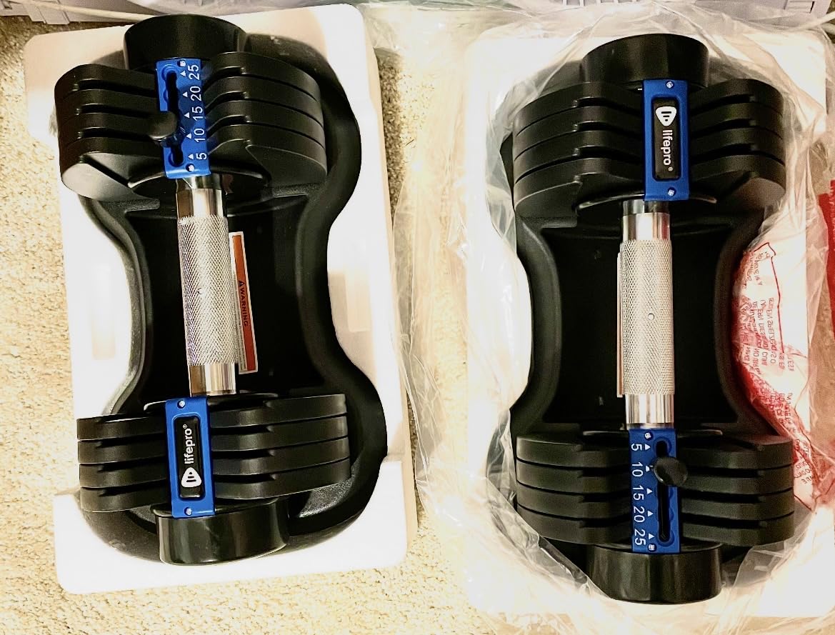 Lifepro Adjustable Dumbbells & Weights for Home Gym, Quick-Adjust | Choose from 2-55 lb adjustable weights in single, pair, or 3-in-1 options for customizable home strength training customer photo 2
