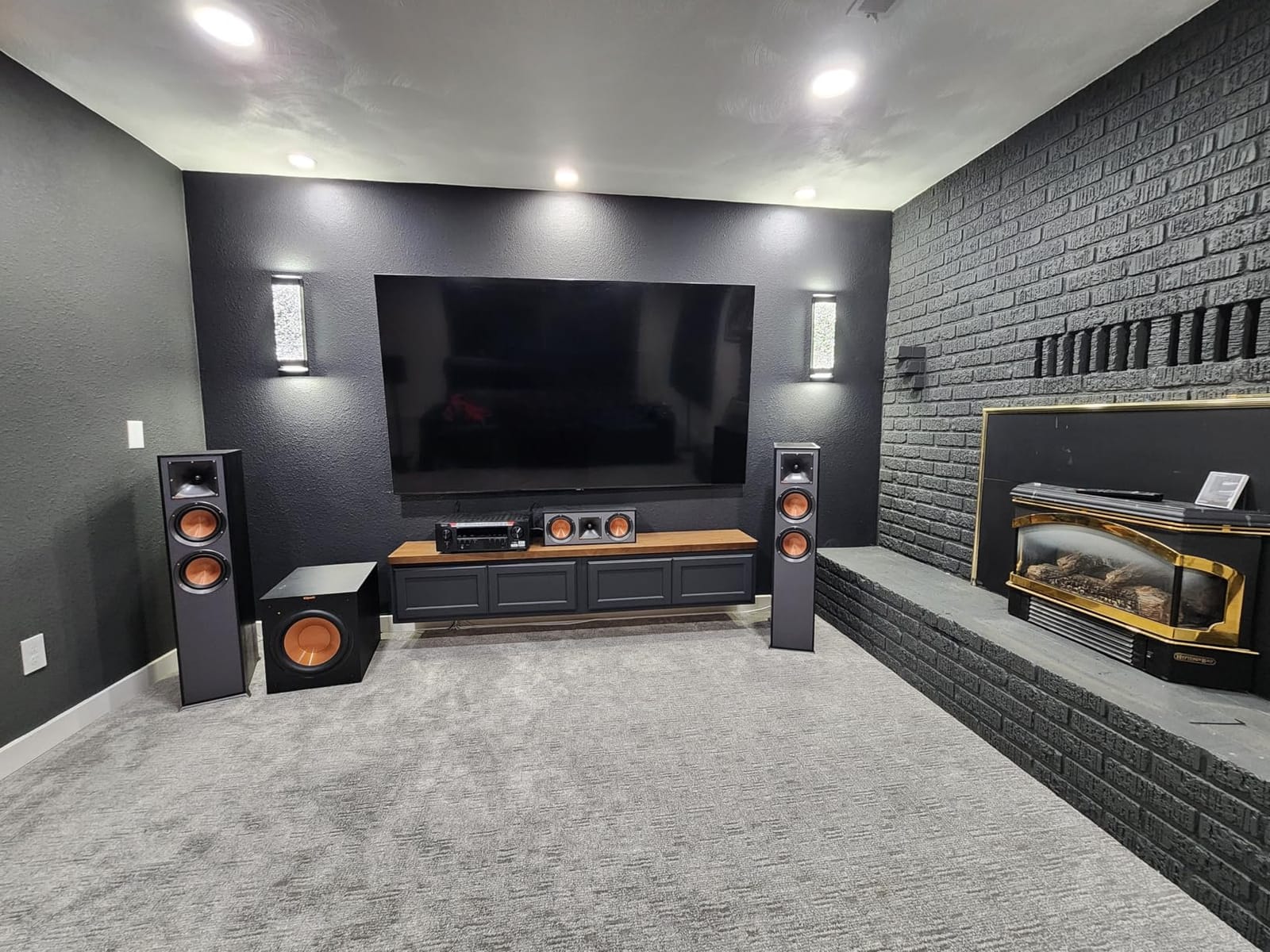 Klipsch Reference 5.1 Dolby Atmos Home Theater System with R-625FA Floorstanding Speakers, R-52C Center, R-41M Surrounds & R-12SW 12