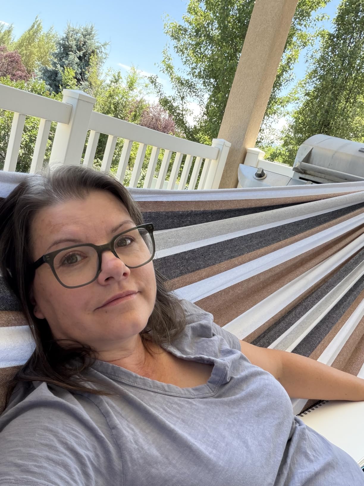 Double Hammocks with Stand for Outside, Portable Space Saving Heavy-Duty Steel Stand for Indoor Outdoor Patio, 450 lbs Capacity (Tropical) customer photo 2