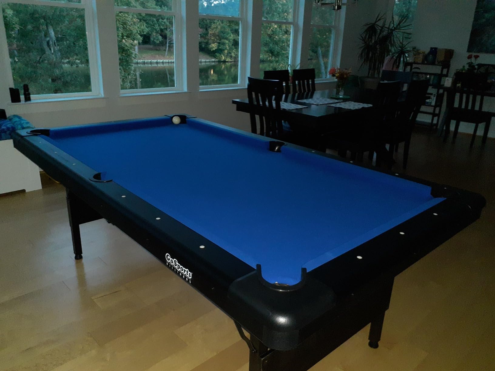 GoSports 6, 7, or 8 ft Billiards Tables - No Assembly, Choose Your Color - Portable Pool Table Includes Full Set of Balls, 2 Cue Sticks, Chalk and Felt Brush customer photo 2