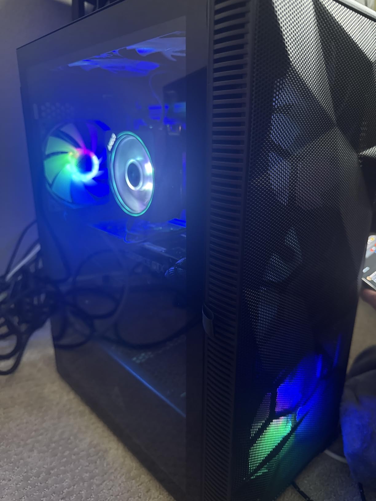 MONTECH X3 Mesh High Airflow ATX Mid-Tower PC Case, 6 Fixed RGB Fans, Black | 305mm GPU Support, 240mm Radiator Support, Swivel Tempered Glass, 3x140mm Intake Fans, Dust Filters customer photo 1