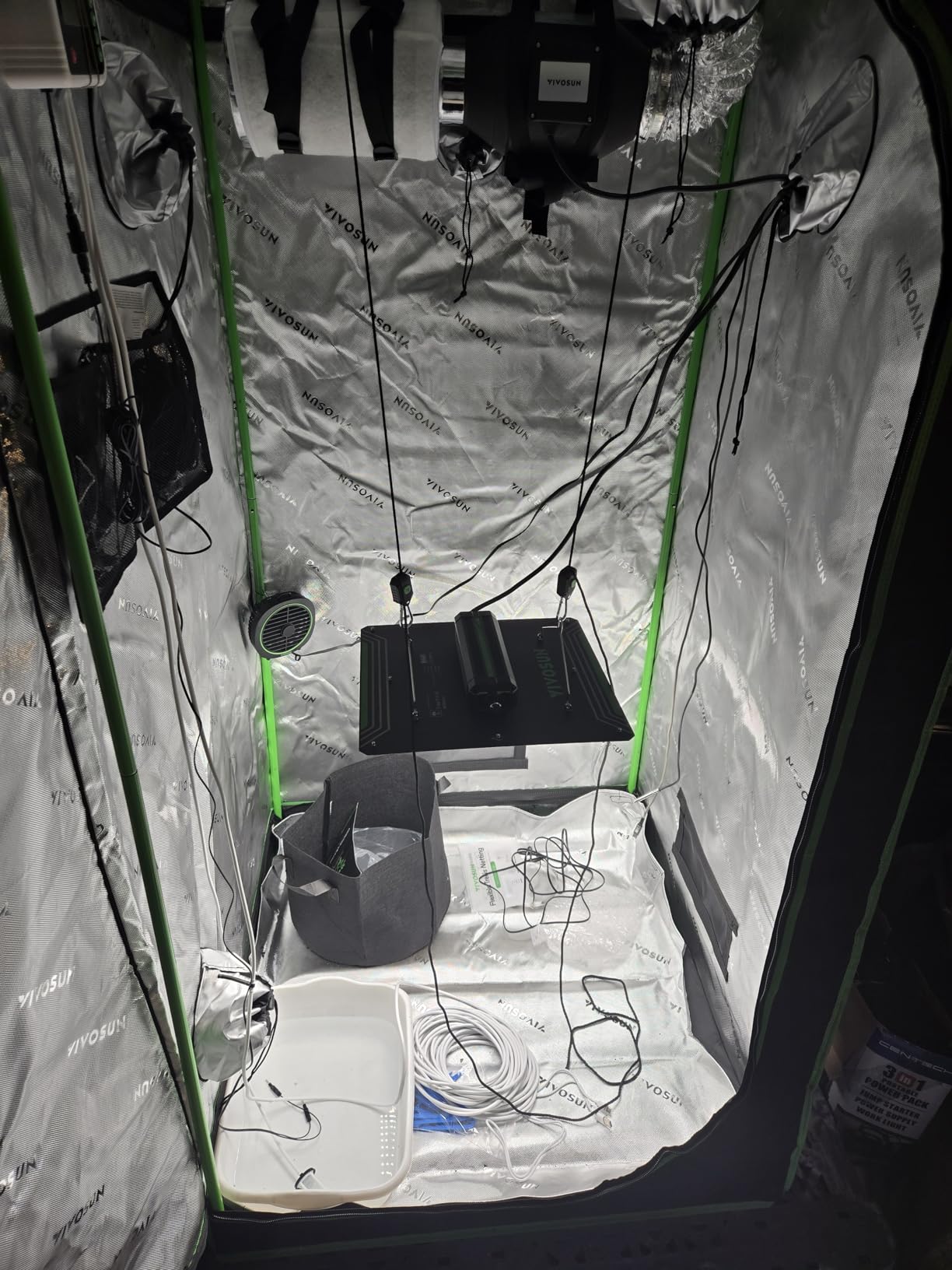 VIVOSUN 4x4 Grow Tent Kit 400W LED Grow Light WiFi Control A22 Grow System | Automatic Ventilation, Full Spectrum LED Grow Light, Controller with Temp Humidity Sensor, 48