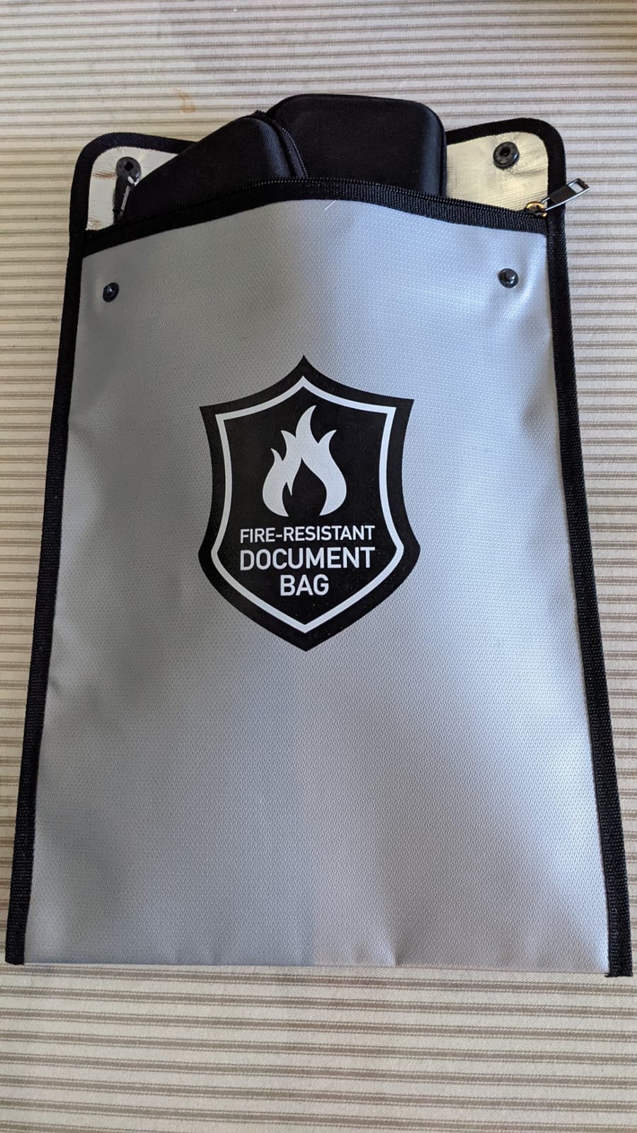 SentrySafe Fire and Water Resistant Portable Bag with Zipper for Money or Document Storage, FBWLZ0SSC customer photo 1