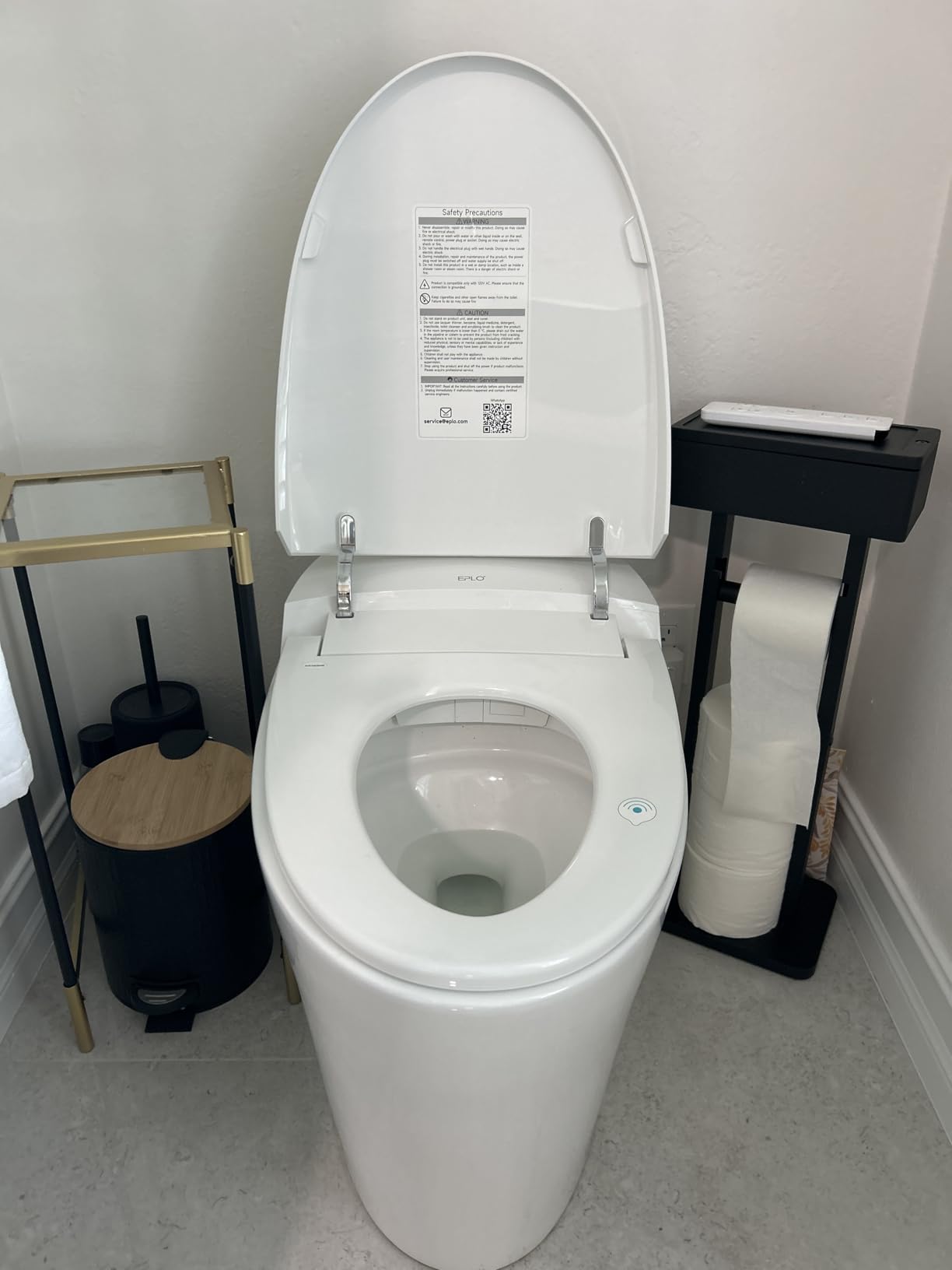 EPLO Smart Toilet,One Piece Bidet for Bathrooms,Modern Elongated Toilet with Multiple Washing,Warm Water,Dual Auto Flush,Foot Sensor Flush,Heated Seat,Electric Tankless Toilets with LED Display E16 customer photo 2