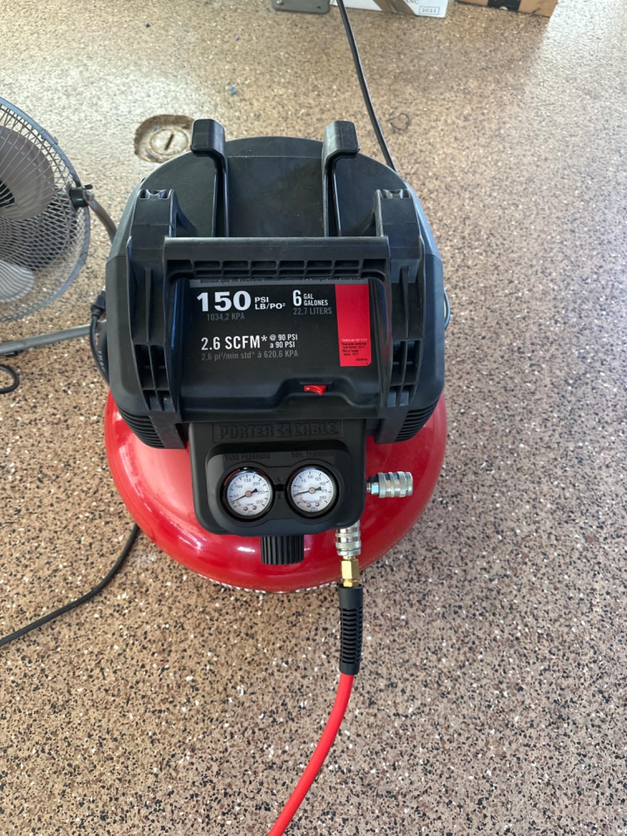 PORTER-CABLE Portable Pancake Air Compressor, 6 Gallon, 150 Max PSI customer photo 1