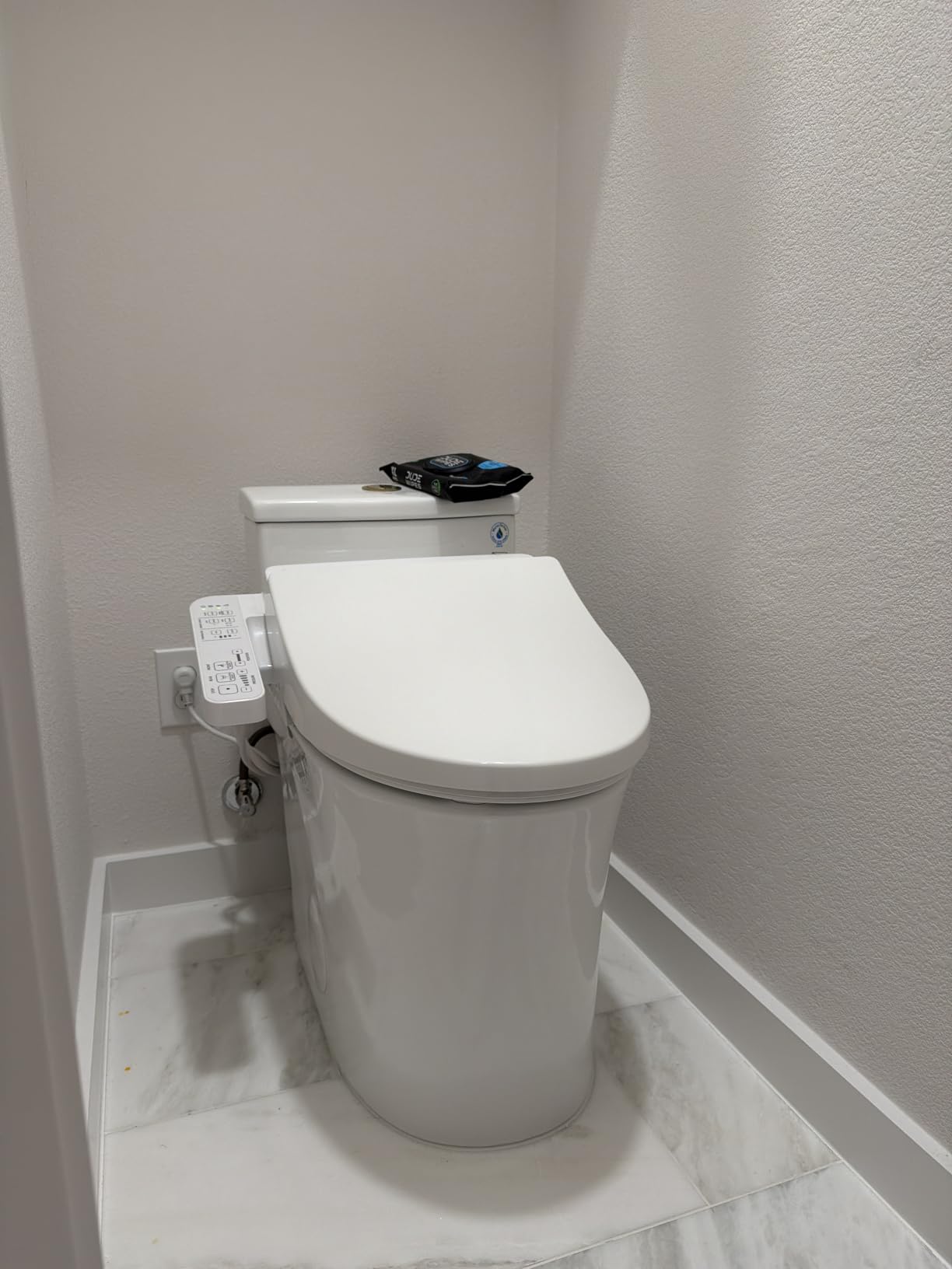 TOTO WASHLET A2 Electronic Bidet Toilet Seat with Heated Seat and SoftClose Lid, Elongated, Cotton White - SW3004#01 customer photo 2