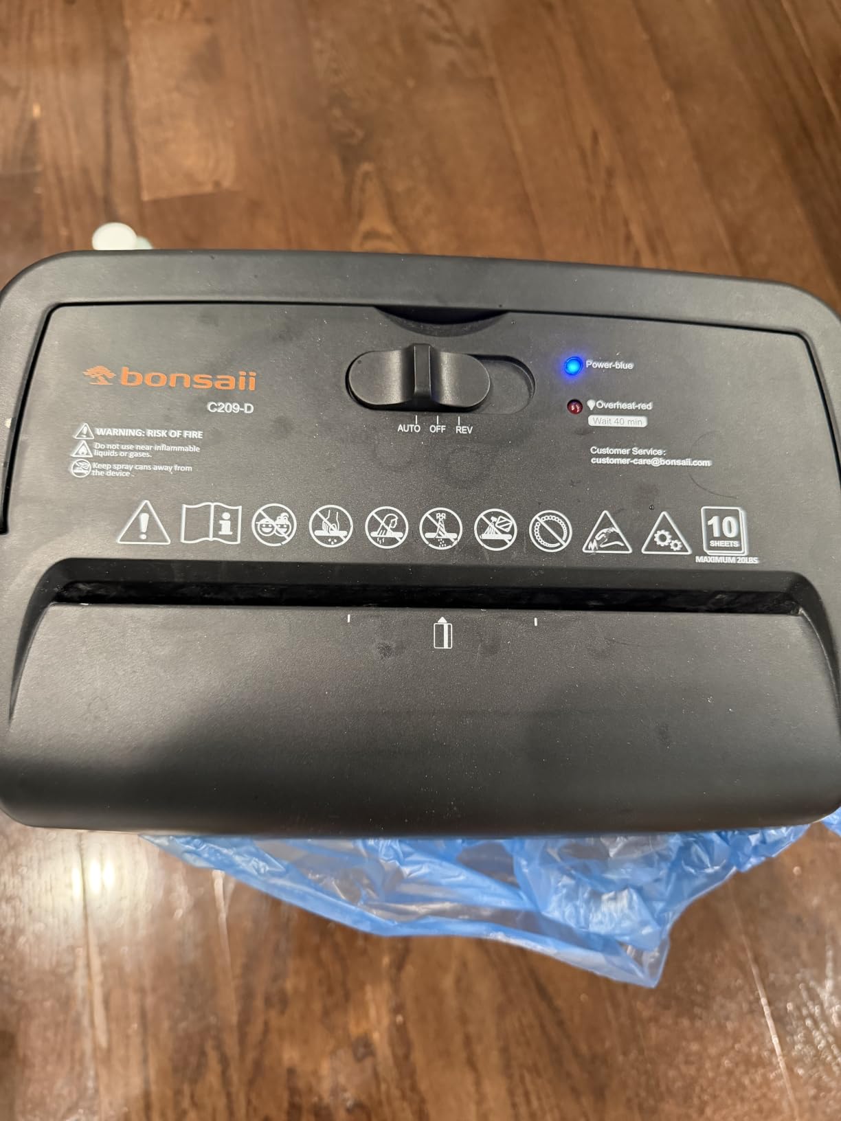 Bonsaii 10-Sheet Heavy Duty Cross Cut Paper Shredder for Home Office | 5.5-Gal Bin with Transparent Window, Shreds Credit Cards, Staples & Paper Clips, Suitable for Home Office Use, C209-D customer photo 2