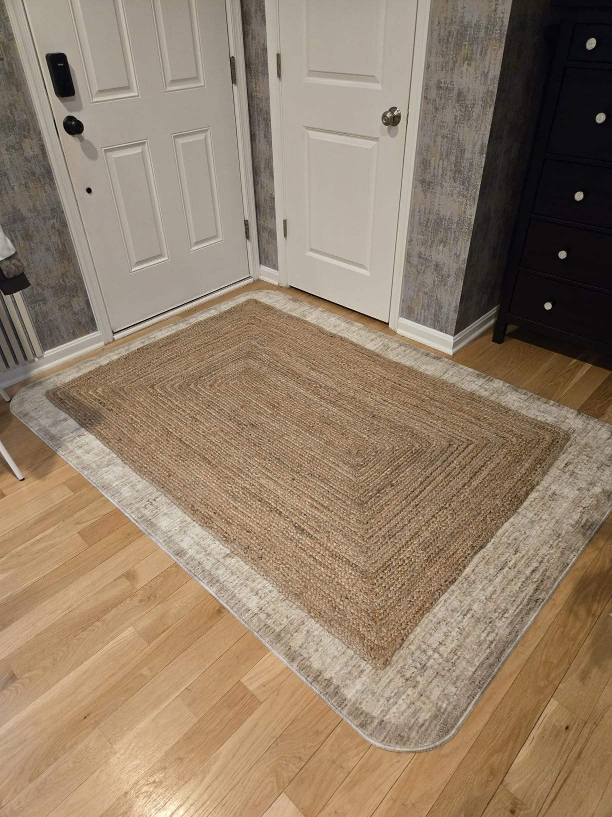 FRELISH DECOR Handwoven Jute Area Rug - 8x10 Feet Natural Yarn - Rustic Vintage Beige Braided Reversible Rectangular Rugs for Bedroom - Kitchen - Living Room - Farmhouse (8' x 10' Natural) customer photo 2