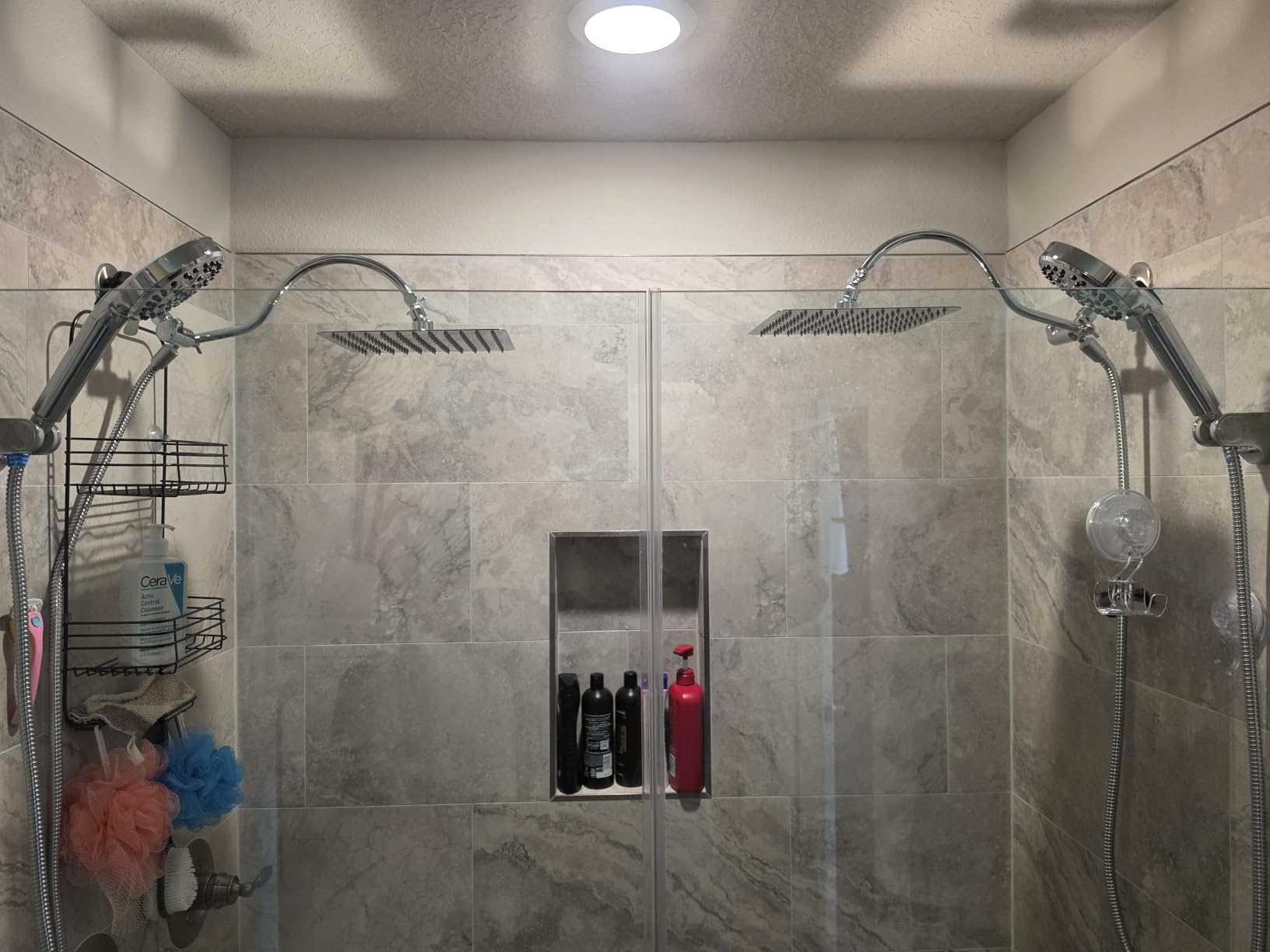 Hibbent All Metal High Pressure Rainfall 10'' Shower Head, CUPC Certified Handheld Showerhead Combo, 12'' Adjustable Shower Extension Arm, 10-Spray, 71'' Hose, Adhesive Showerhead Holder, Matte Black customer photo 1