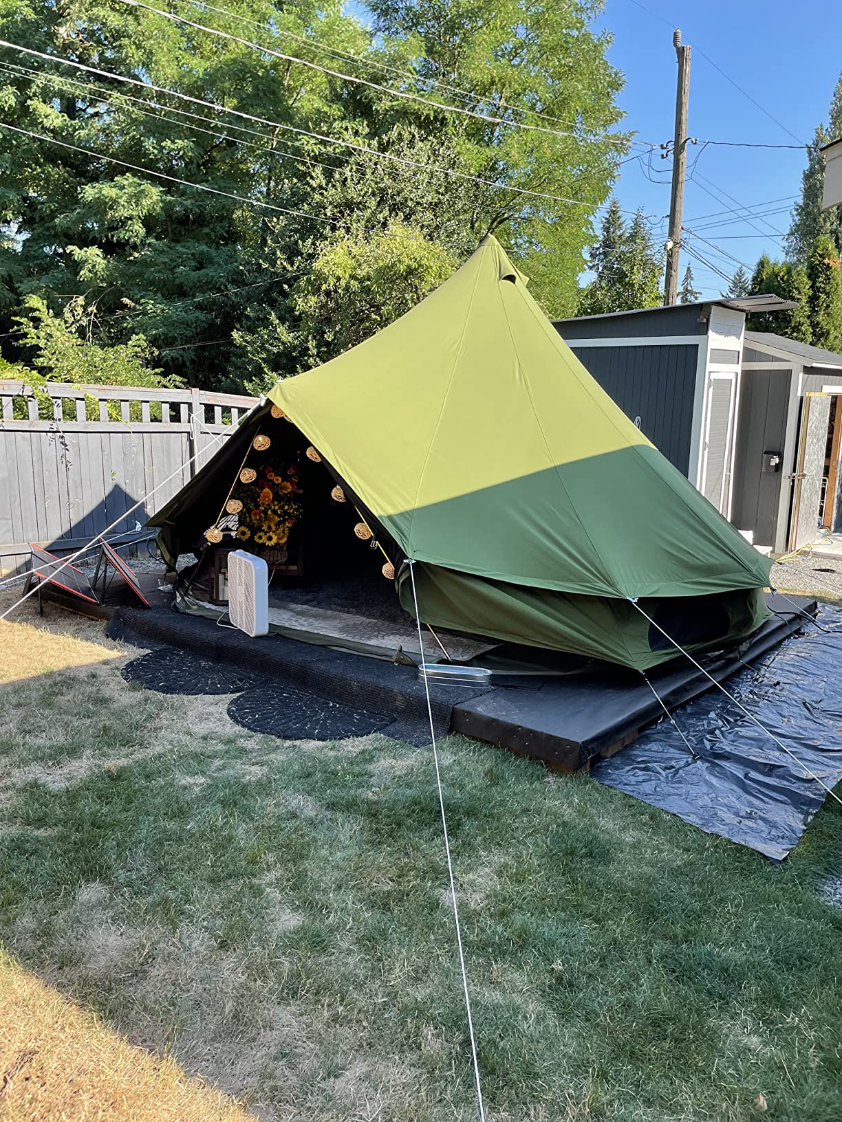 Cotton Canvas Bell Tent, Waterproof Large Tents with Sturdy Center & Door Pole and Space for 4/6/8 Person All 4 Season Camping Yurt Tent customer photo 1