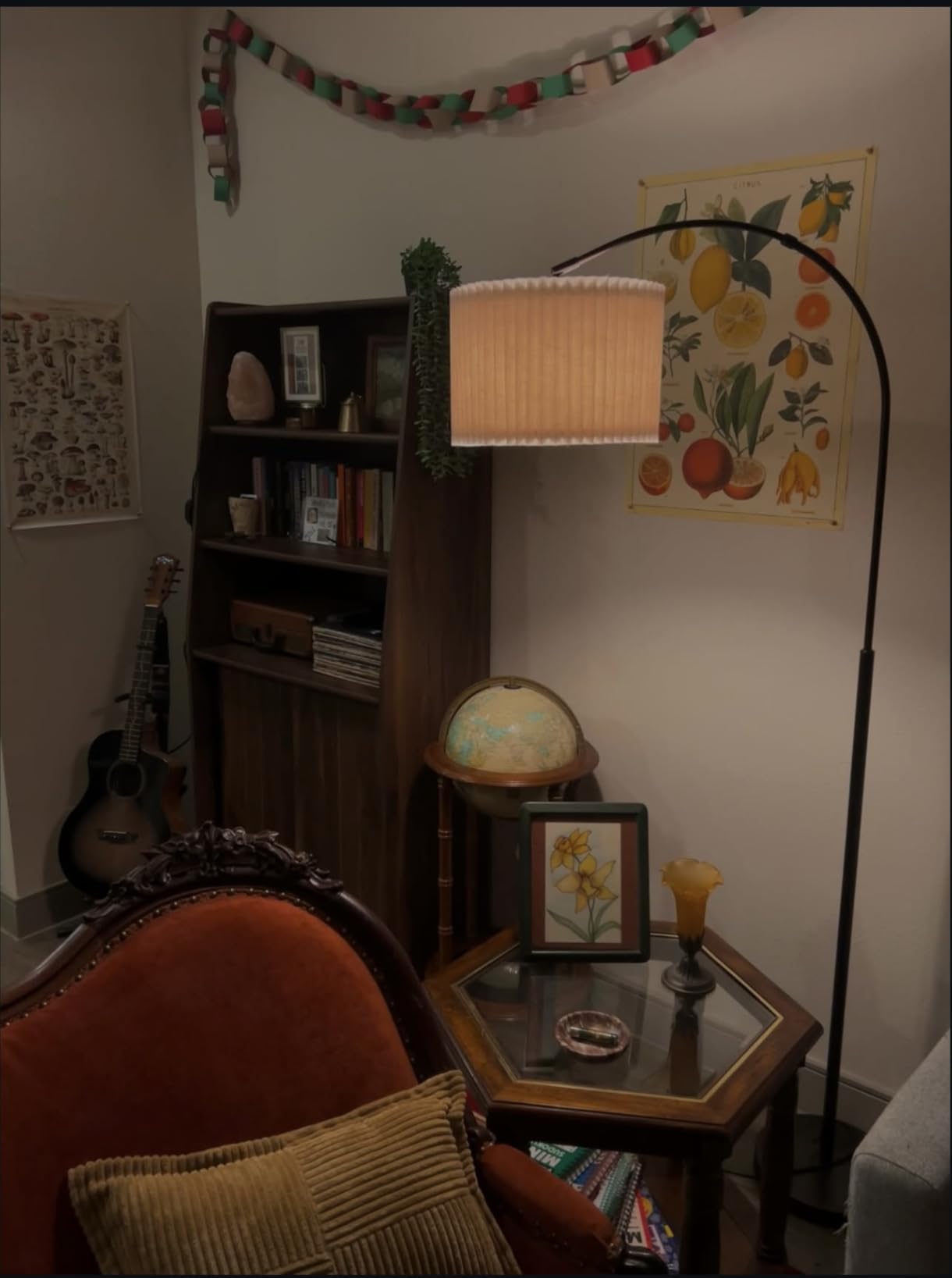 Arc Floor Lamp, Dimmable Floor Lamp with Adjustable Hanging Shade, Silver | Modern Arched Standing Lamp, Tall Pole Reading Light for Living Room, Bedroom, Over Couch, Office, 9W LED Bulb Included customer photo 2